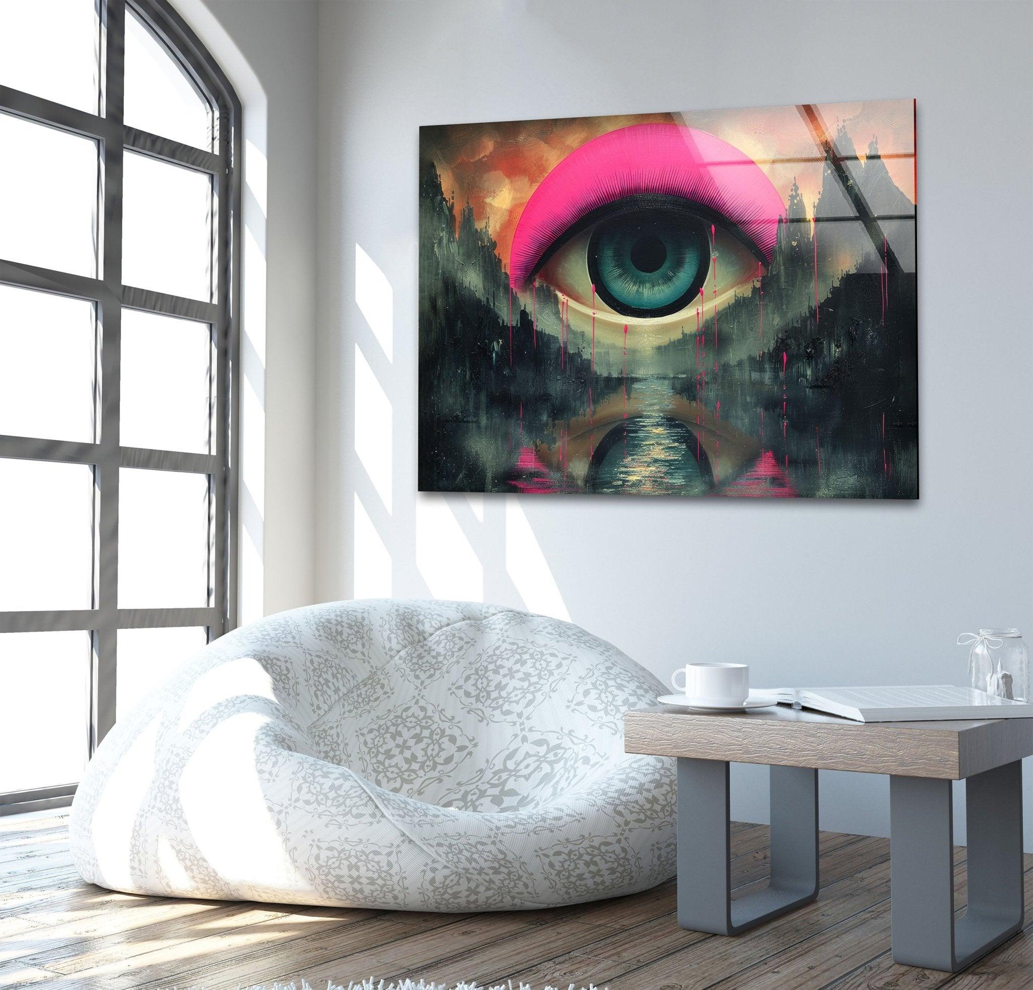 Alien World Glass Wall Art - Modern Abstract Glass Decor for Living Room, Bedroom & Office - Unique Handmade Glass Artwork for Home & Office Decor