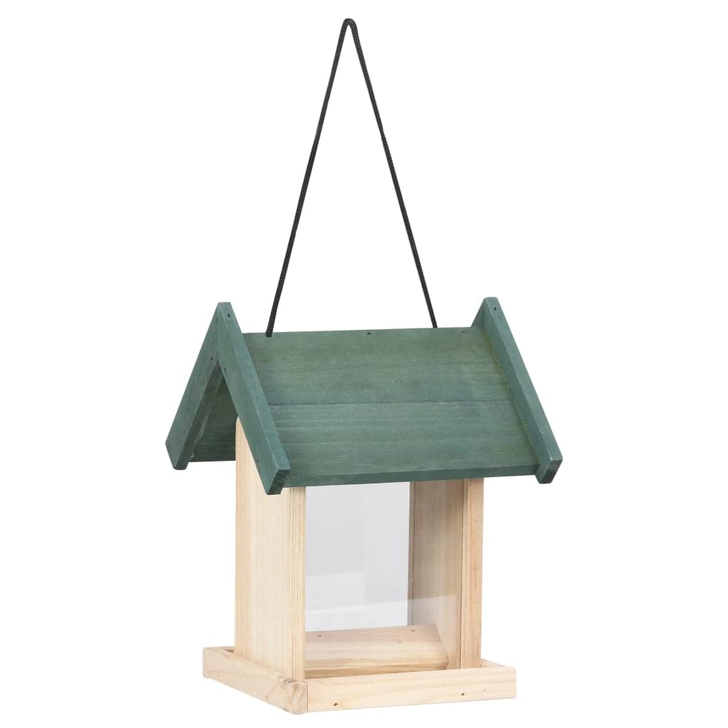 4-Piece Wooden Bird Feeder Set with Stand - Weatherproof Fir Wood Garden Birdhouse for Outdoor Use - Attract Wild Birds to Your Backyard, Patio or Garden Decor