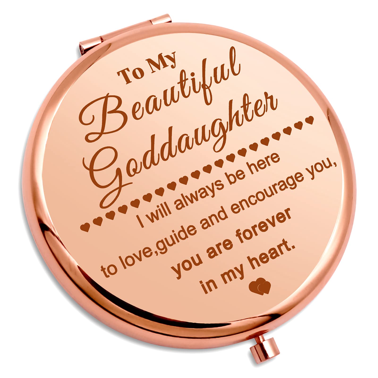 **Inspirational Christian Goddaughter Gifts - Compact Pocket Makeup Mirror for Birthday, Wedding, Graduation & Travel - Thoughtful Present from Godmother**    *(Perfect for Daily Use, Special Occasions & On-the-Go Touch-Ups!)*