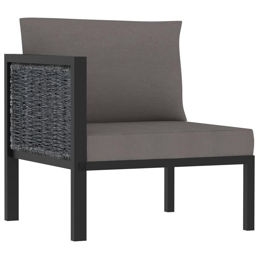 vidaXL Sectional Corner Sofa with Right Armrest - Outdoor/Indoor Poly Rattan Furniture for Garden, Patio, Balcony - Anthracite Lounge Chair - Perfect for Relaxing, Entertaining & Sunbathing