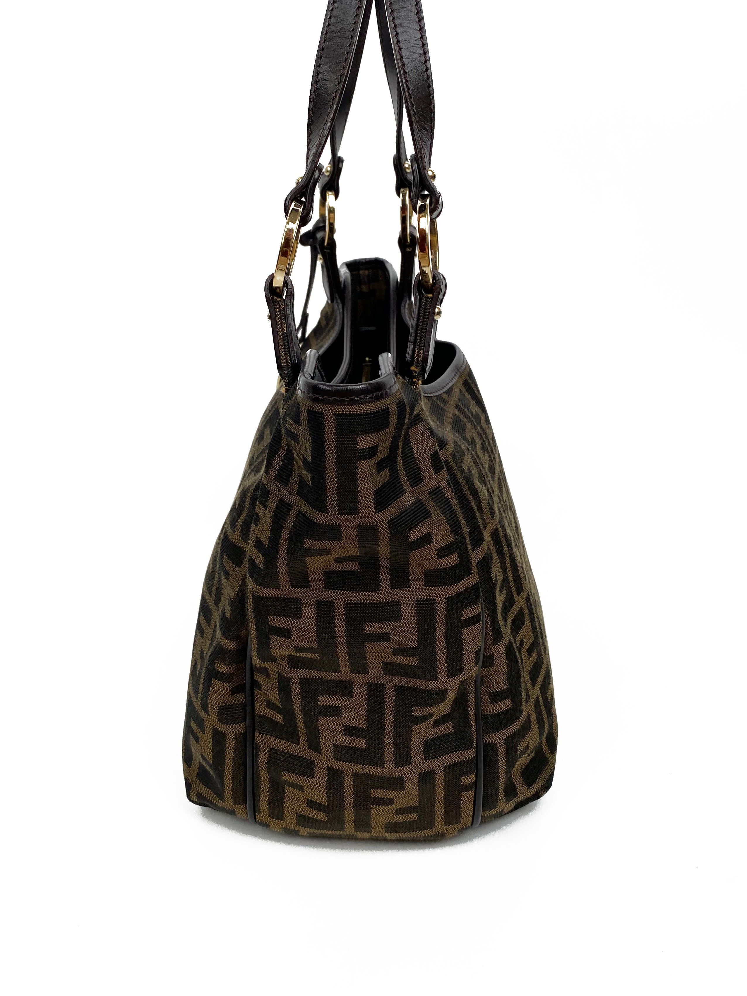 Fendi Small Monogram Tote Bag for Women | Luxury Designer Handbag with FF Logo | Perfect for Work, Travel & Everyday Use