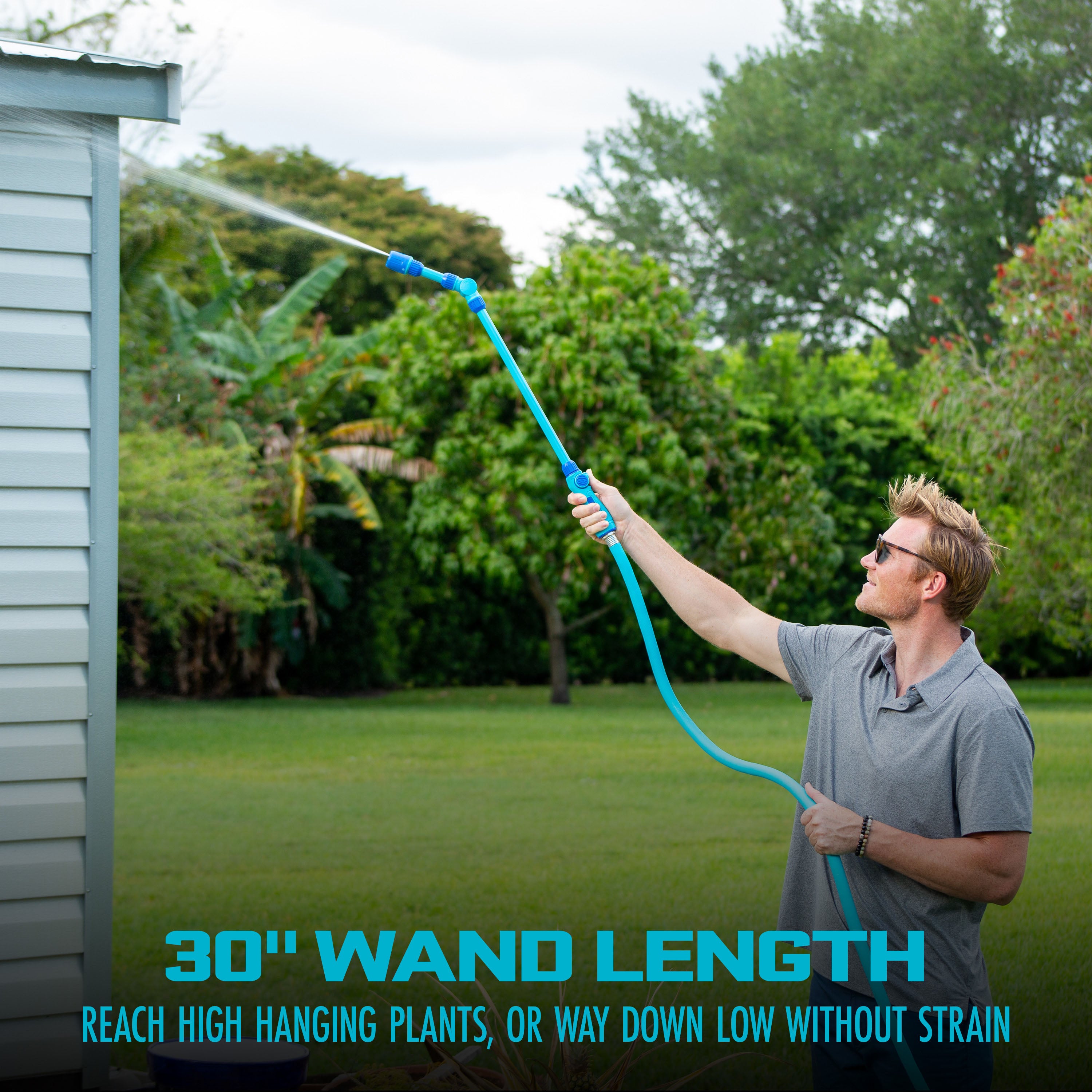 Aqua Joe AJ WW30 TND 30-Inch Watering Wand with 3 Spray Patterns - Tornado Spray for Garden, Lawn, and Plant Care - Perfect for Watering Flowers, Shrubs, and Hard-to-Reach Areas