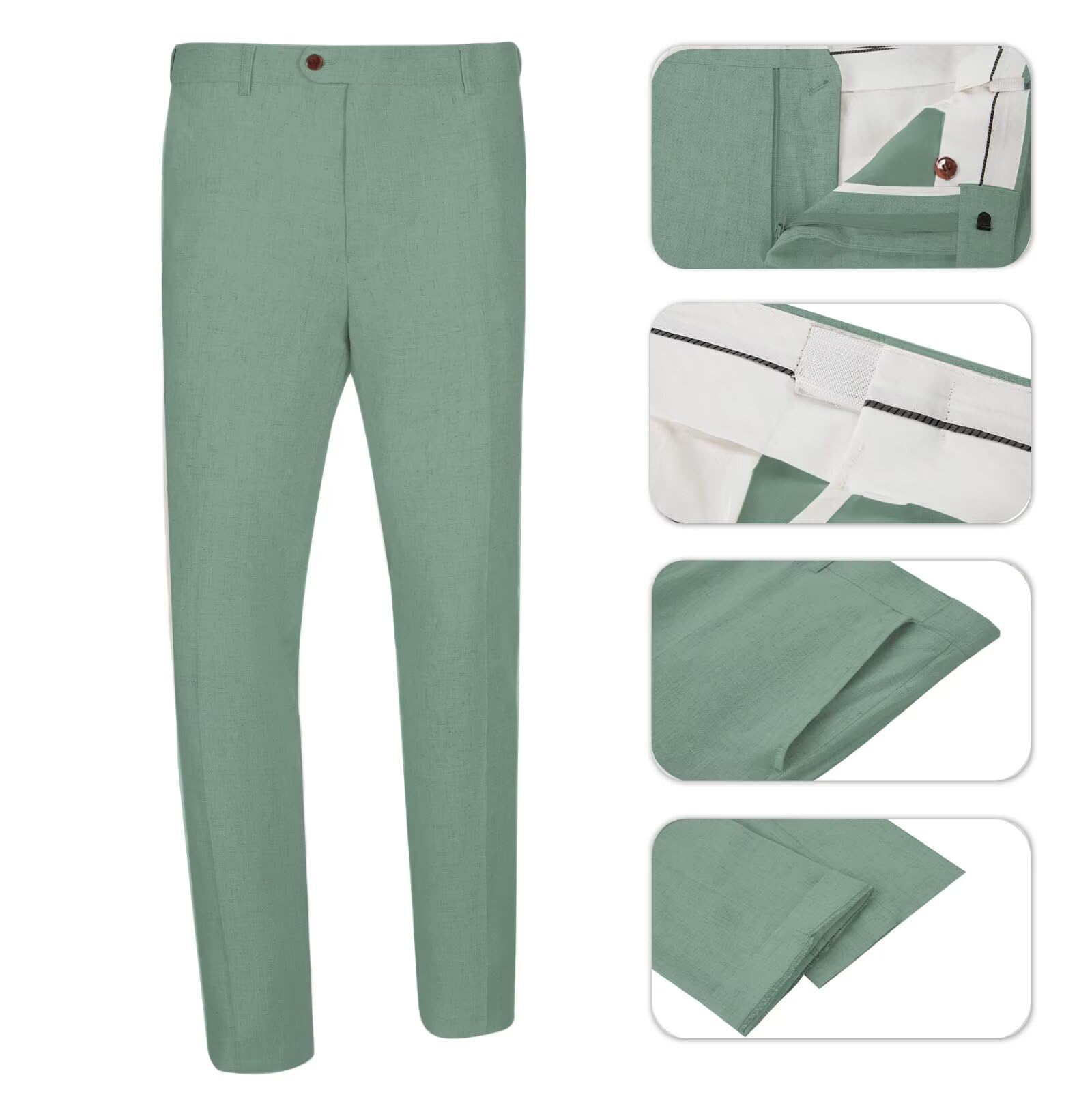 Premium Men's Linen Suit 3-Piece Set - Breathable Beach Wedding Blazer, Vest & Pants for Groomsmen, Summer Formal Attire & Prom Tuxedo | Perfect for Outdoor Weddings, Beach Parties & Special Occasions