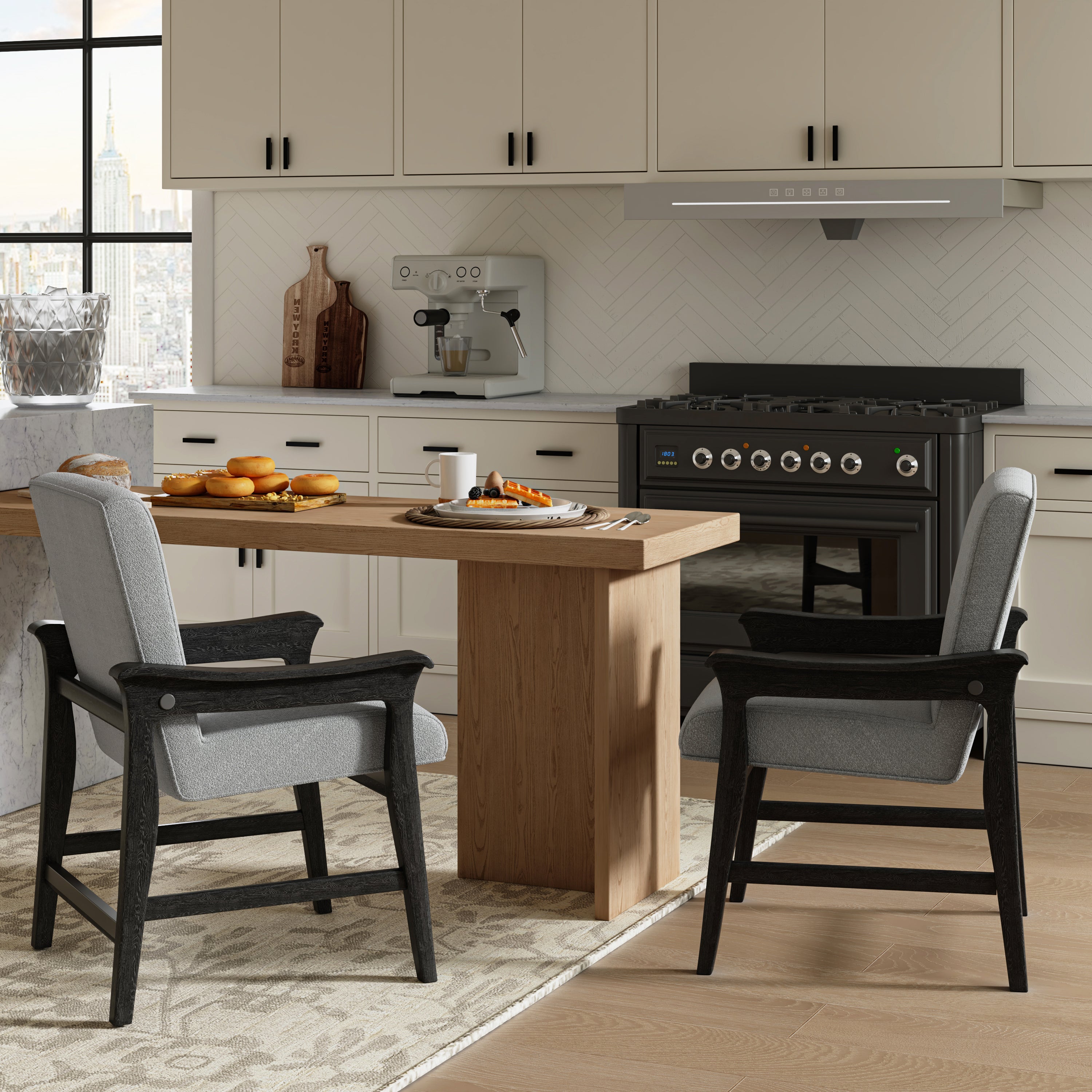 Modern Upholstered Counter Stool with Quick Shift to Dining Chair - Versatile Kitchen Island, Bar & Dining Room Seating for Home & Restaurant Use