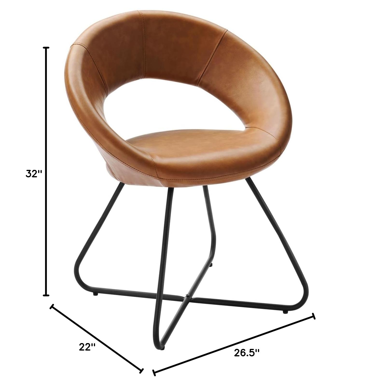 Moday Nouvelle Vegan Leather Dining Chairs Set of 2 - Black & Tan Faux Leather Modern Kitchen Chairs for Dining Room, Restaurant, and Home Decor