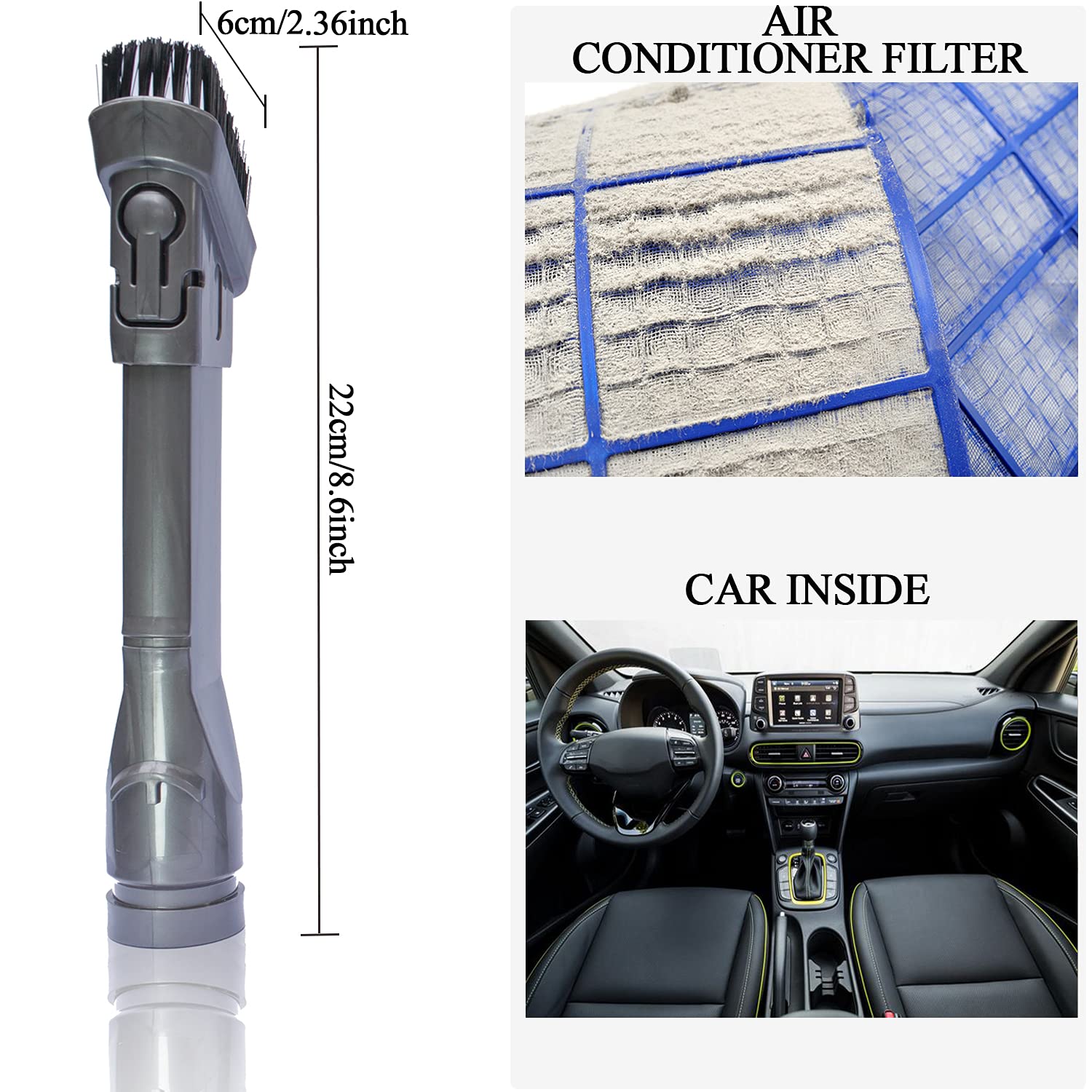 Dyson V11 V10 V8 V7 V6 DC74 DC62 DC59 DC44 Vacuum Cleaner Replacement Parts - Flexible Extension Hose & Dust Brush Attachments - Perfect for Deep Cleaning Carpets, Furniture, and Hard-to-Reach Areas
