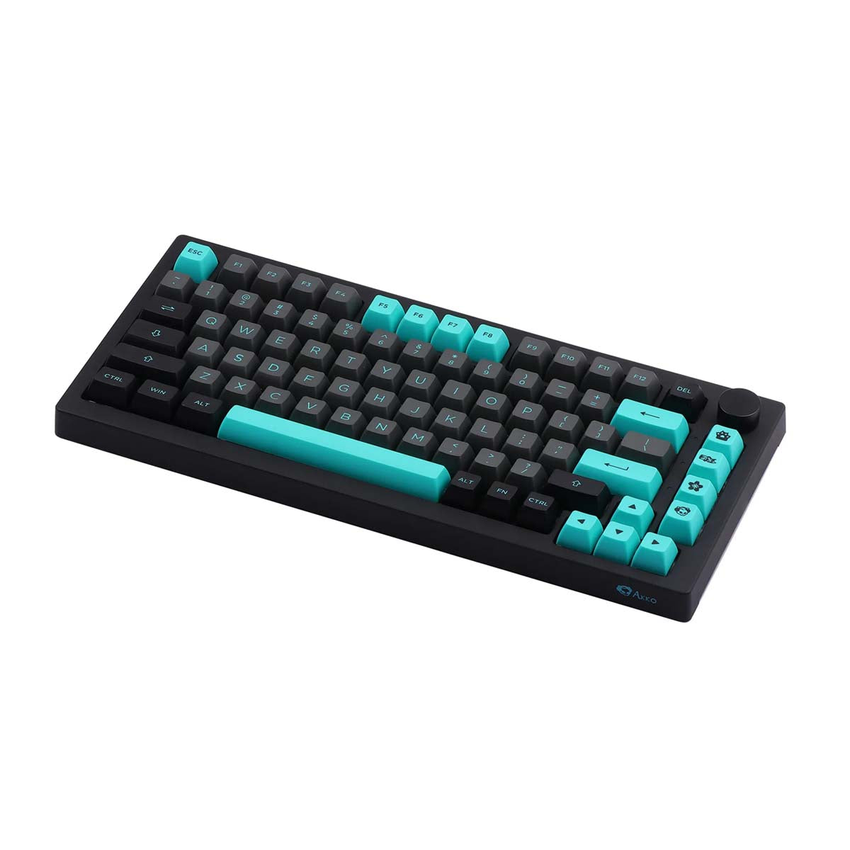 Akko 5075B Plus Wireless Mechanical Keyboard - Hot Swappable, RGB Backlit, CS Silver Switch, Black & Cyan Design for Gaming, Typing & Office Work