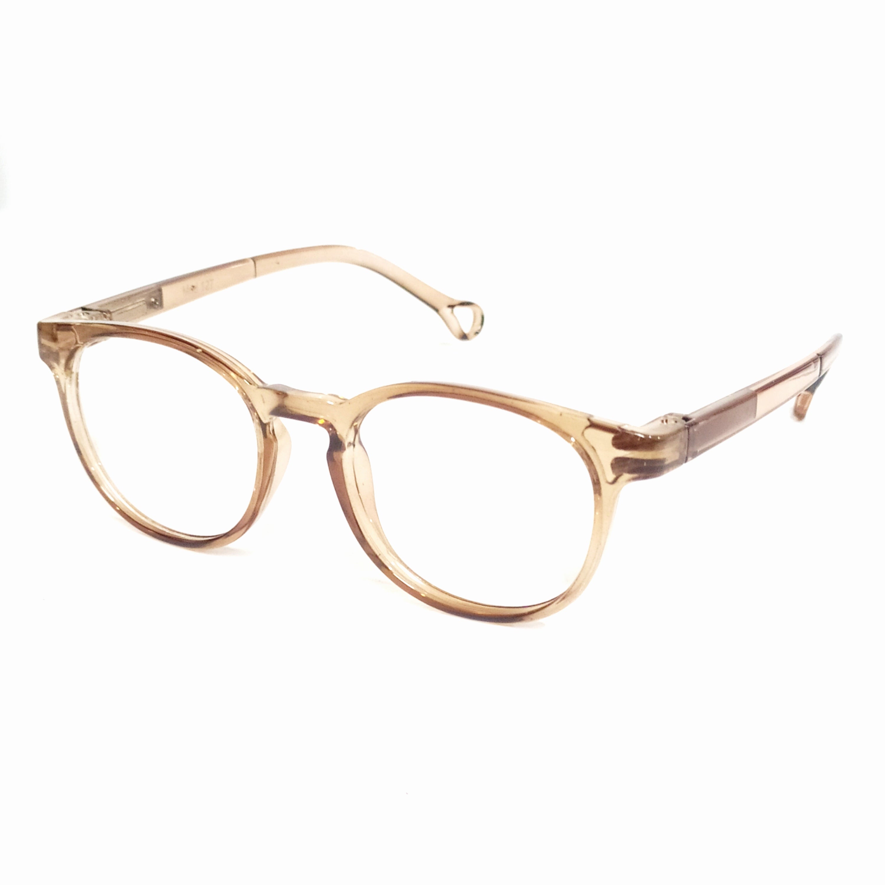 Round Transparent Brown Kids Eyeglass Frames for 4-6 Years Old - Lightweight & Durable for School, Reading & Daily Wear