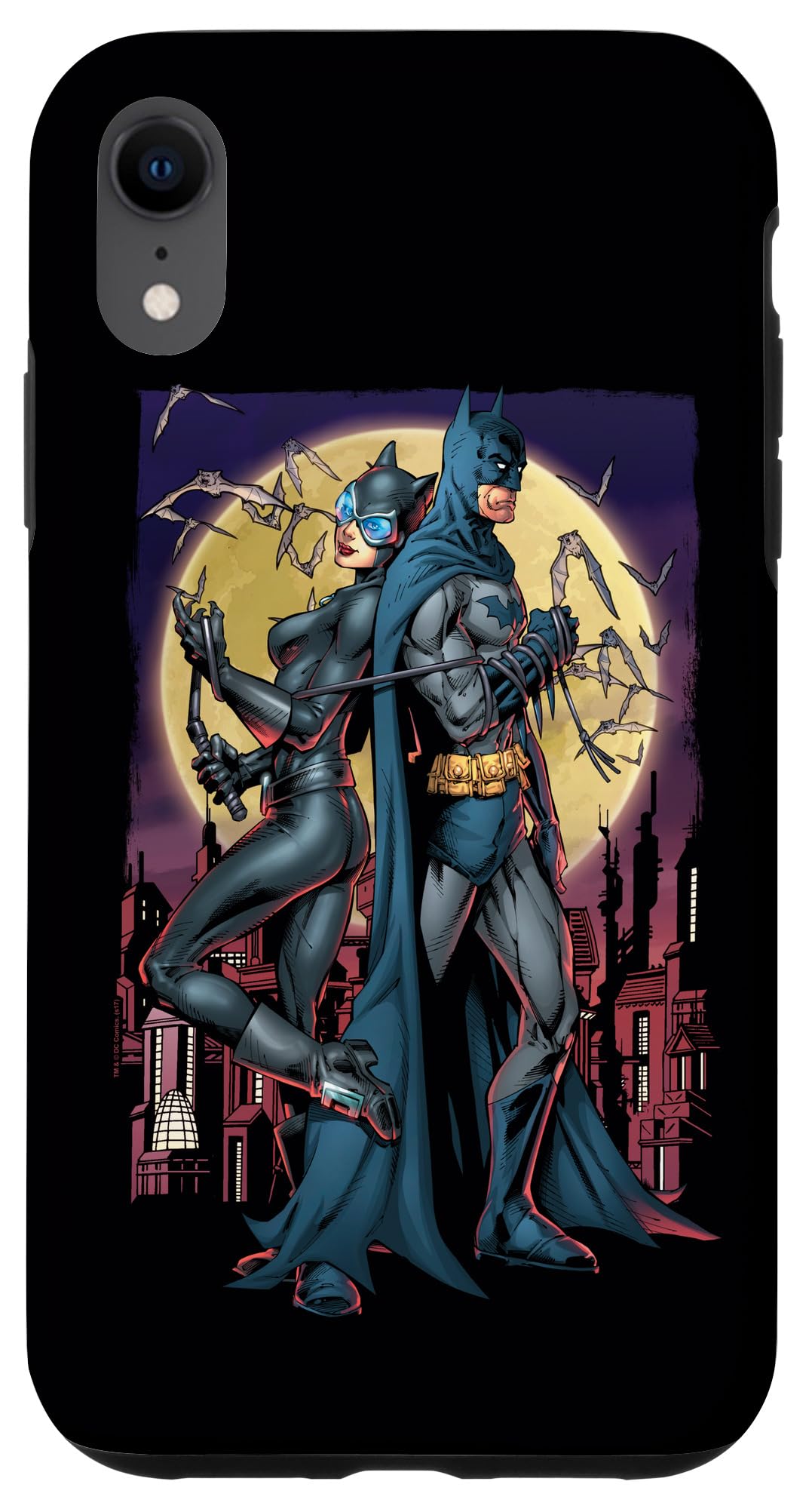 iPhone XR Batman and Catwoman Paint the Town Phone Case - Durable Protective Cover for iPhone XR - Perfect for Superhero Fans, Cosplay & Comic Con Events