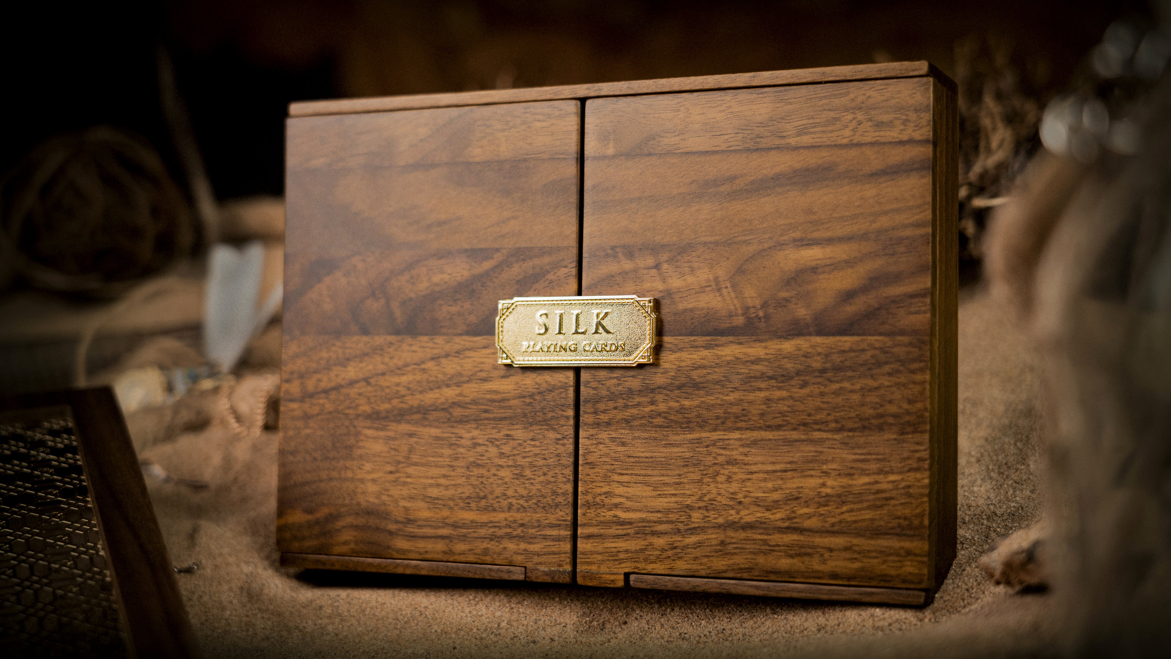 Premium Silk Wooden Boxset by Ark Playing Cards - Luxury Collectible Card Holder for Poker, Magic, and Gift Giving