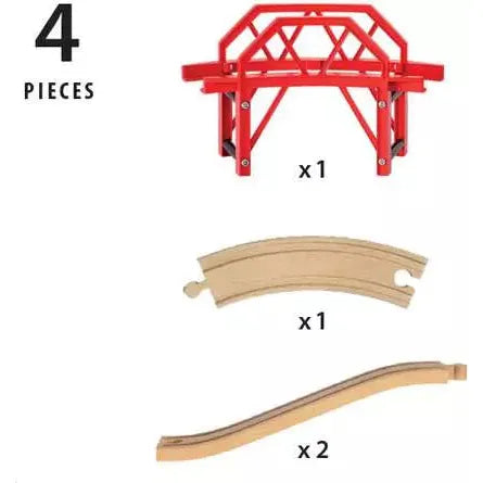 Brio Curved Bridge - Wooden Train Set Accessory for Kids | Compatible with Major Brands | Perfect for Imaginative Play & Train Layouts