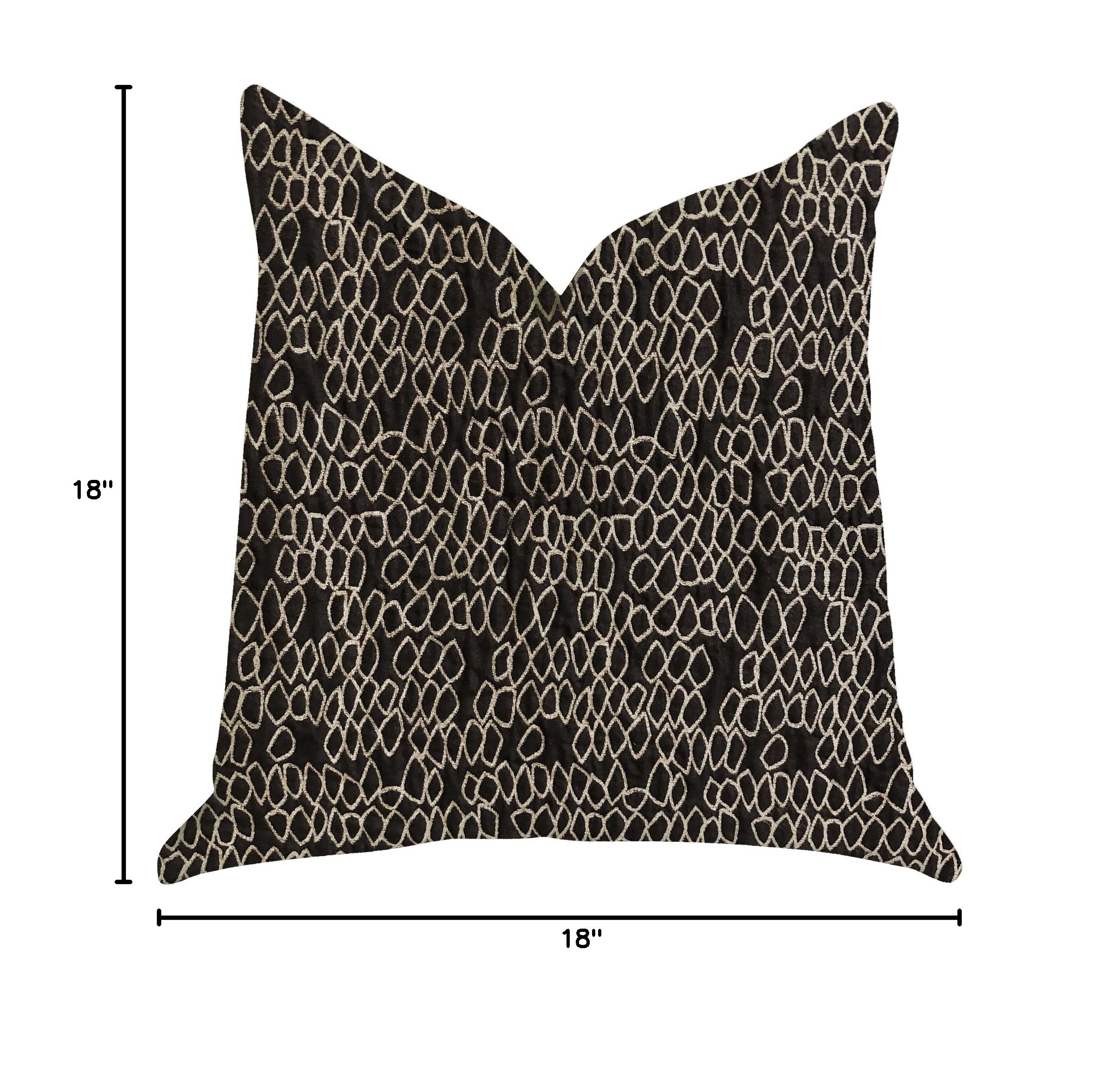 Plutus Brands 18x18 Inch Double Sided Luxury Throw Pillow - Soft Carbonado Mine Pattern Black & White Decorative Cushion for Sofa, Bed, Living Room & Home Decor