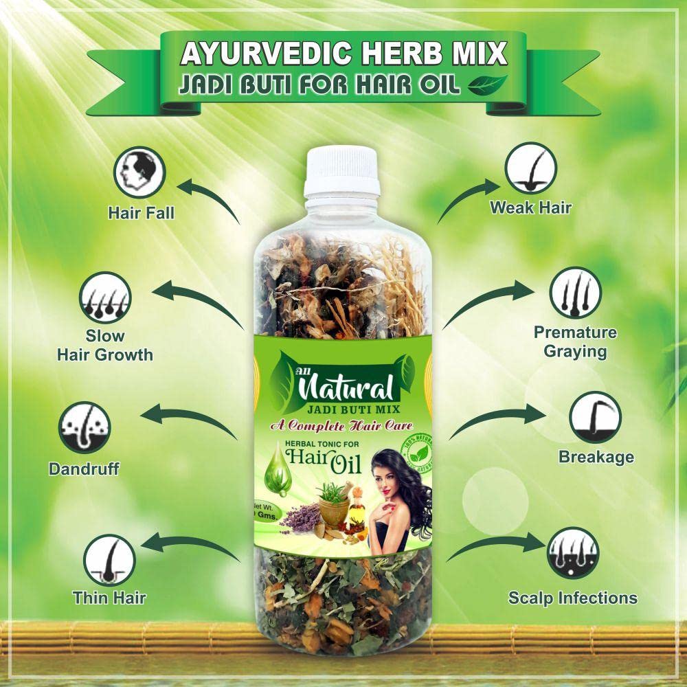 BNSN Natural Ayurvedic Hair Oil Mix with Rosemary, Spikenard, Bhringraj & 25+ Herbs | 100% Herbal Plant-Based DIY Hair Treatment for Growth, Dandruff & Scalp Care | Perfect for Dry, Damaged & Thinning Hair at Home