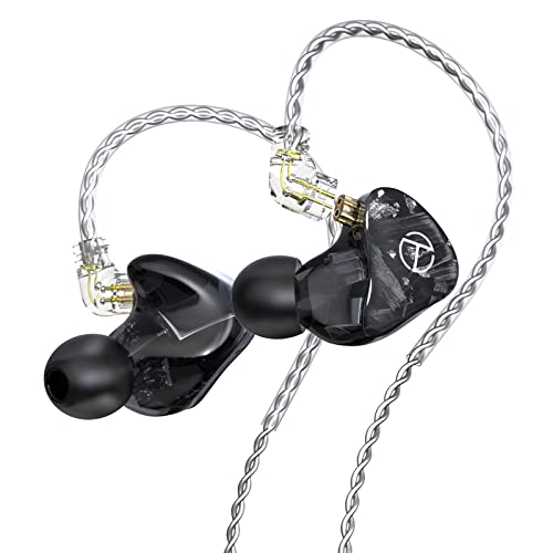 TRN X7 14BA HiFi In-Ear Monitor Earphones with Silver-Plated Cable - Professional Sound Quality for Music Lovers & Audiophiles - Perfect for Studio Monitoring, Stage Performance & Gym Workouts (No Mic, Black)