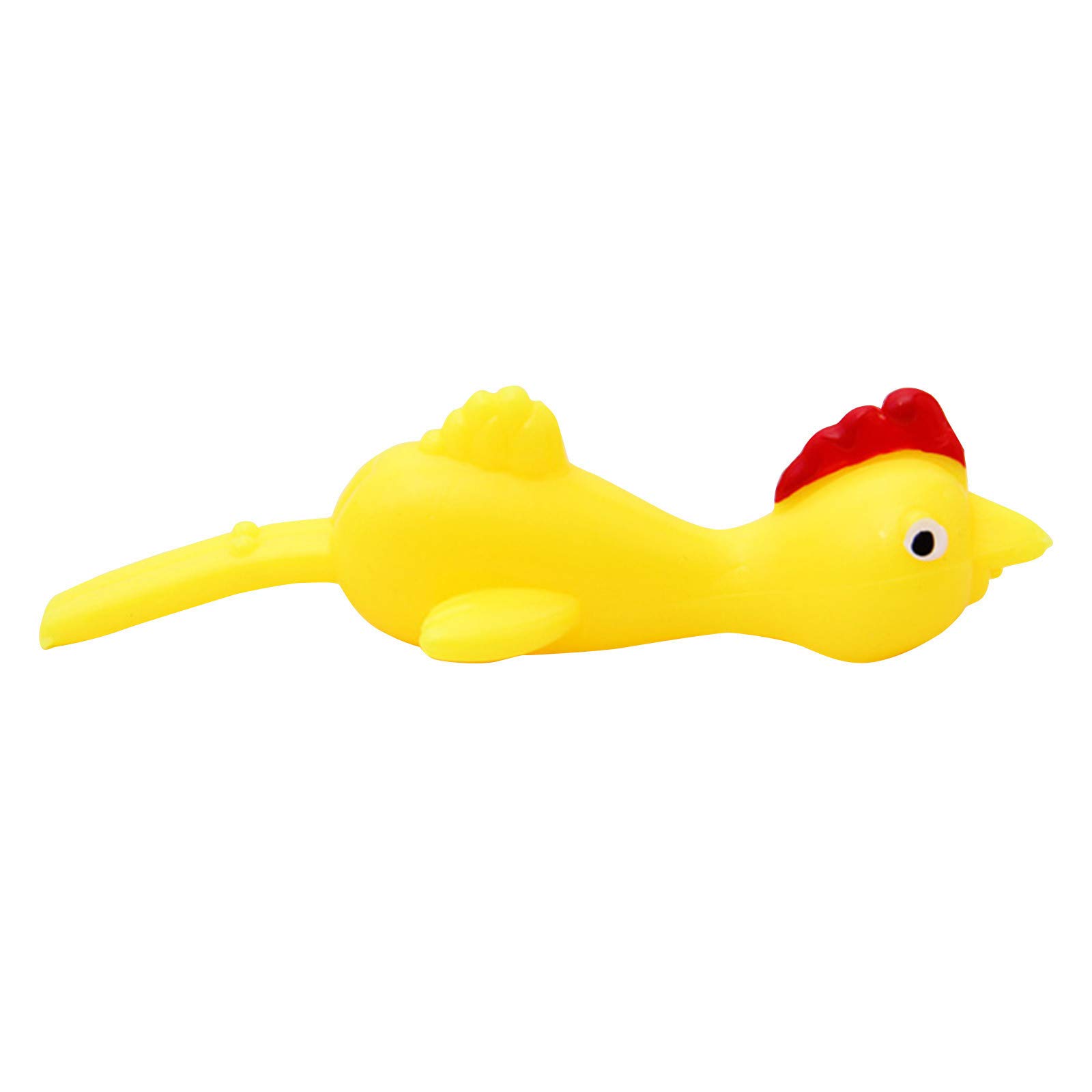 Funny Flying Rubber Chicken Toy - Prank Gag Gift with Finger Ejection - Stress Relief & Party Game for Adults & Kids (Yellow) - Perfect for Office Pranks, Birthday Gifts & Family Game Nights