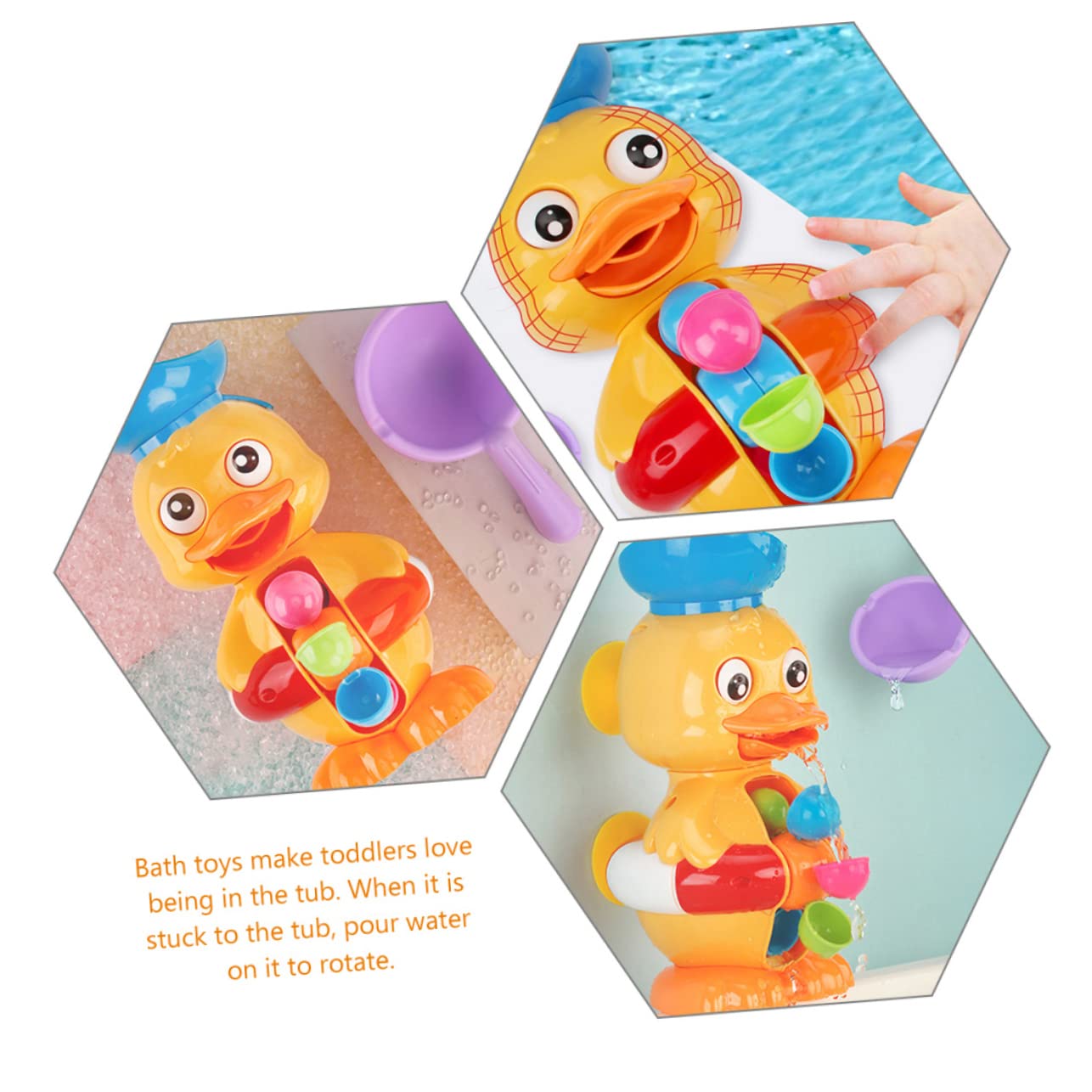 FAVOMOTO 3 Sets Duck Bath Toys for Babies - Rotating Sprinkler Tub Toys for 1-3 Year Olds, Fun Bath Time Water Play for Toddlers & Kids, Perfect for Bathtub, Pool and Outdoor Water Activities