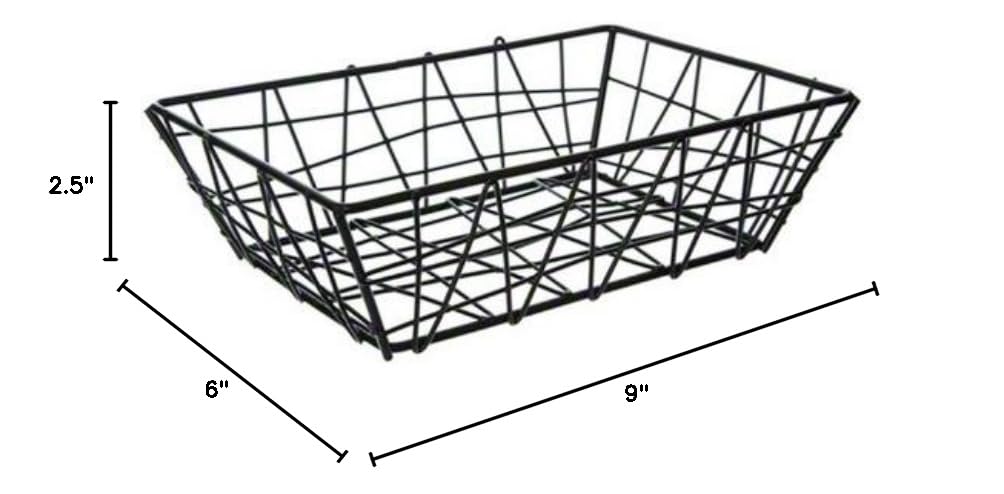 American Metalcraft BZZ95B Small Rectangular Metal Wire Bread Basket - 9
