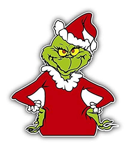 Grinch Christmas Cartoon Decal Sticker - Waterproof Vinyl Graphic for Windows, Laptops & Cars - Perfect for Holiday Decorations, Gifts & Party Favors