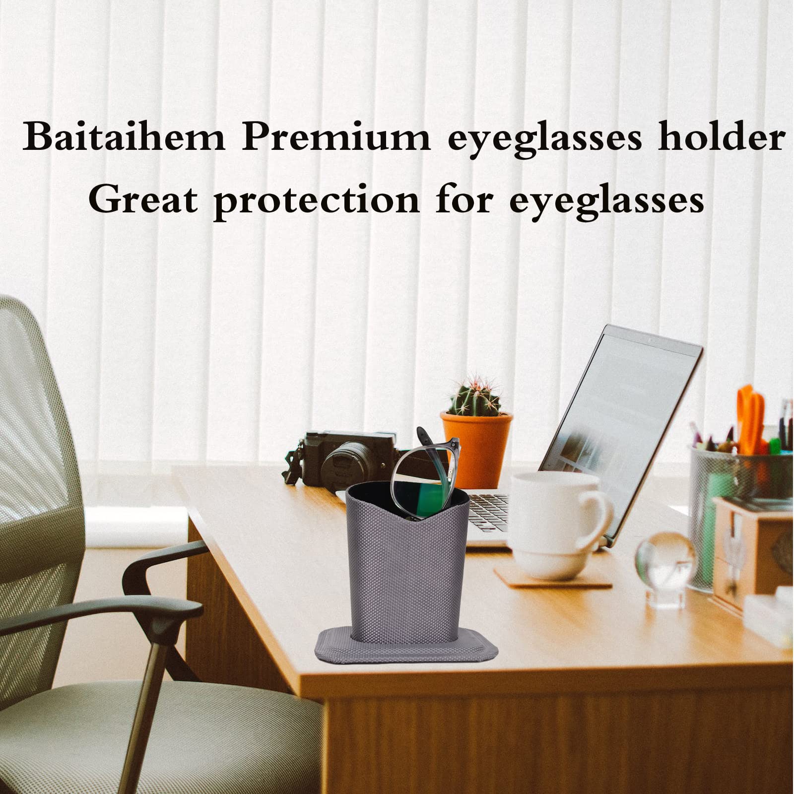 Baitaihem 2-Pack Eyeglasses Holder Stand - Protective Desk & Nightstand Organizer - Perfect Birthday & Christmas Gift for Glasses Wearers - Ideal for Home, Office, and Travel Use