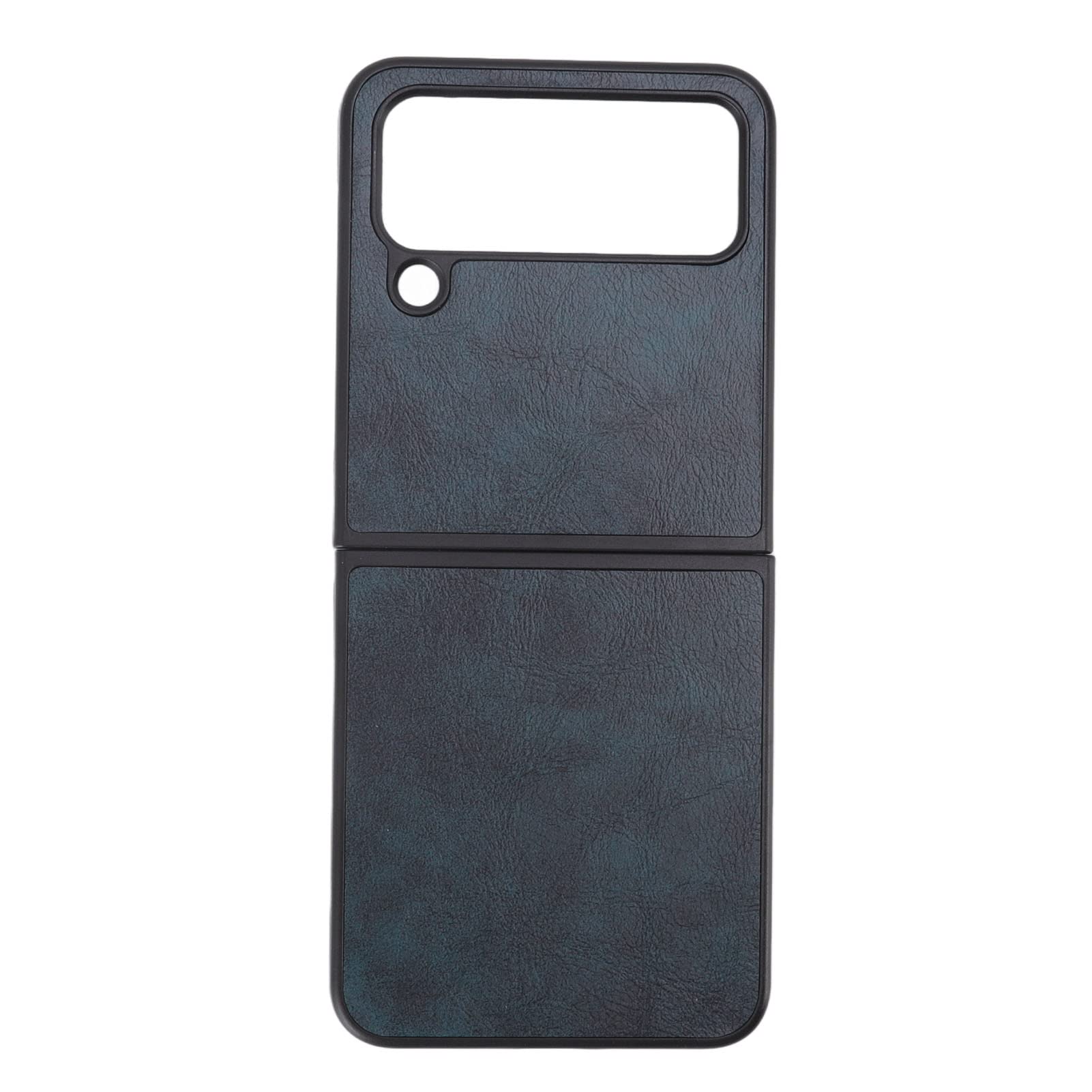 Premium Slim Leather Phone Case for Samsung Galaxy Z Flip 4 - Luxury Folding Screen Cover with Anti-Scratch, Drop & Dust Protection (Blue) | Perfect for Business, Travel & Everyday Use