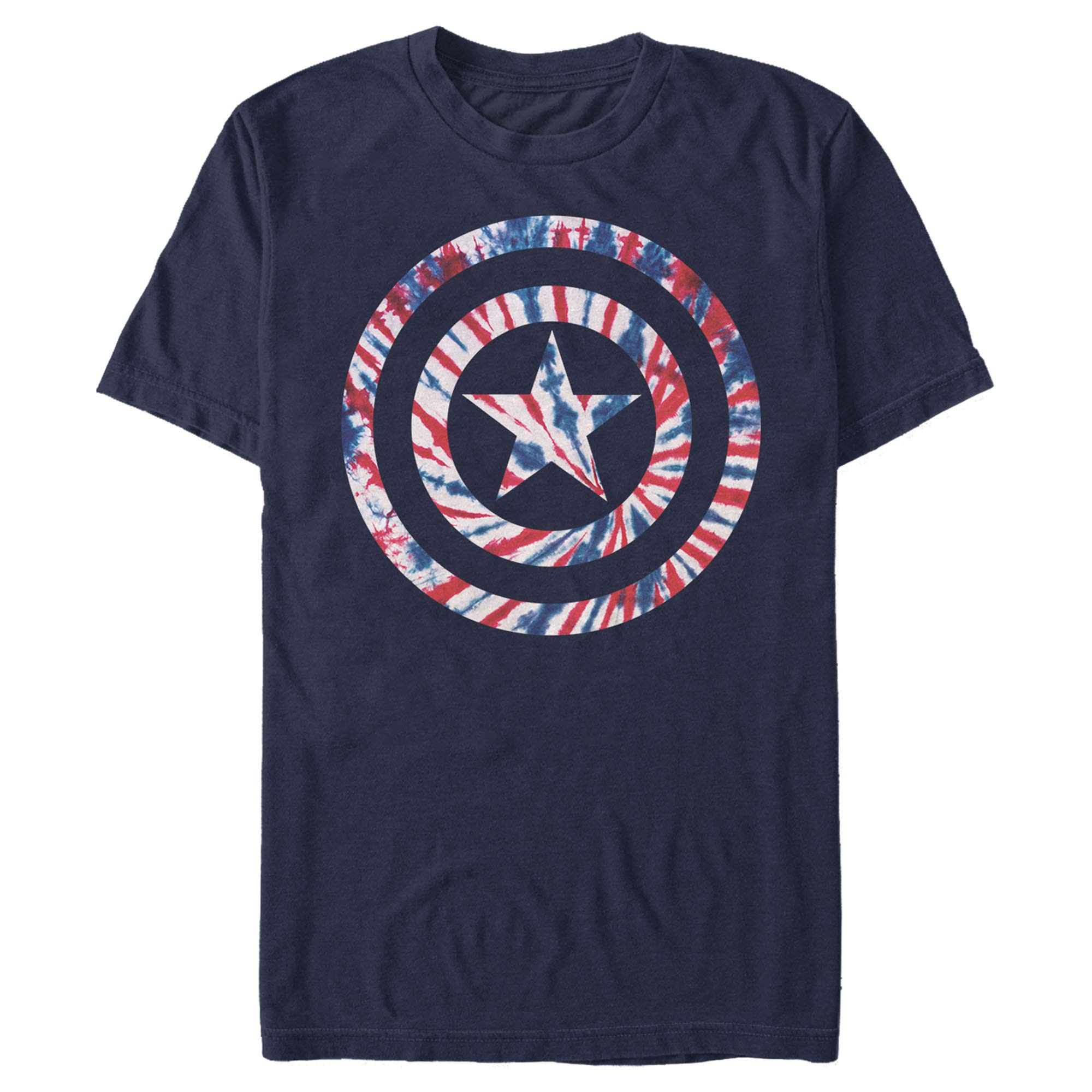 Marvel Captain America Tie-Dye Logo T-Shirt for Men | Superhero Graphic Tee | Casual Wear & Cosplay Outfit
