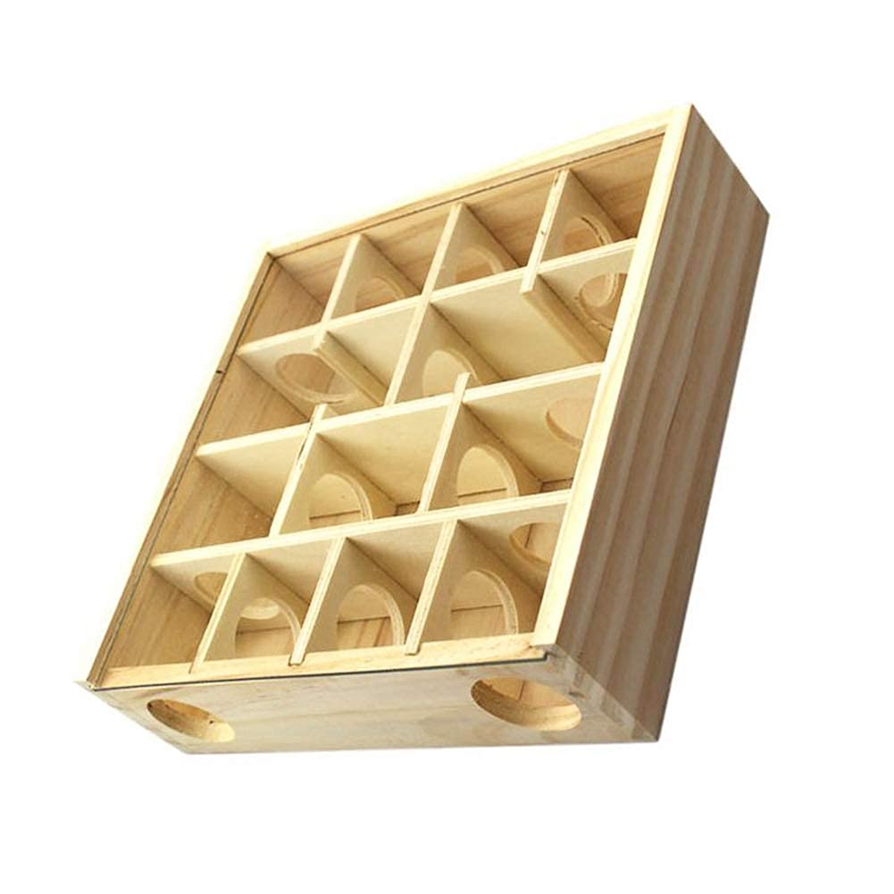 OMEM Wooden Hamster Maze & Hideout - Small Animal Cabin & Cage Accessories - Natural Pet Toys for Hamsters, Mice & Gerbils - Perfect for Cage Enrichment & Playtime Activities
