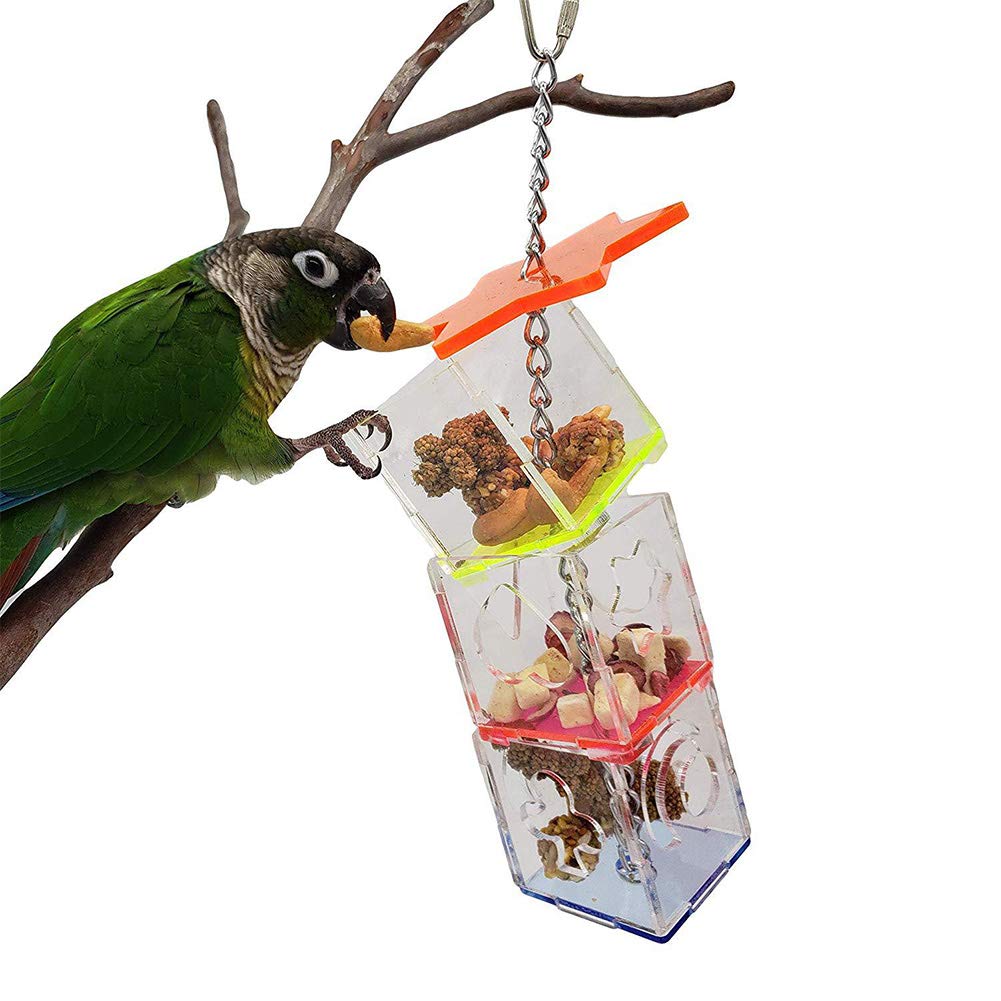 HEEPDD Bird Boredom Buster - Interactive Foraging Toy & Feeder Box for Parrots, Cockatoos, Cockatiels - Stimulating Mental Activity & Natural Foraging Behavior for Pet Birds