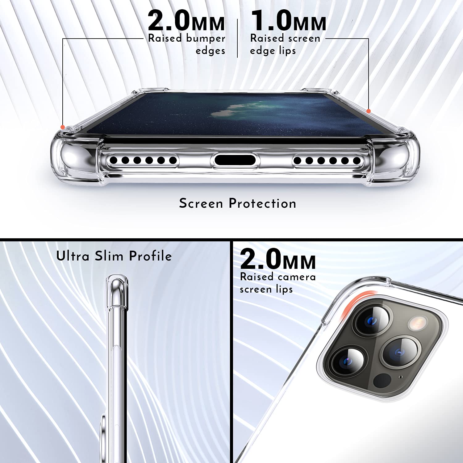 Shockproof Slim Wallet Case for iPhone 13 Pro Max (6.7 inch) - Clear Soft TPU Cover with Card Holder | Minimalist Protective Phone Case | Perfect for Everyday Use, Travel & Business Meetings