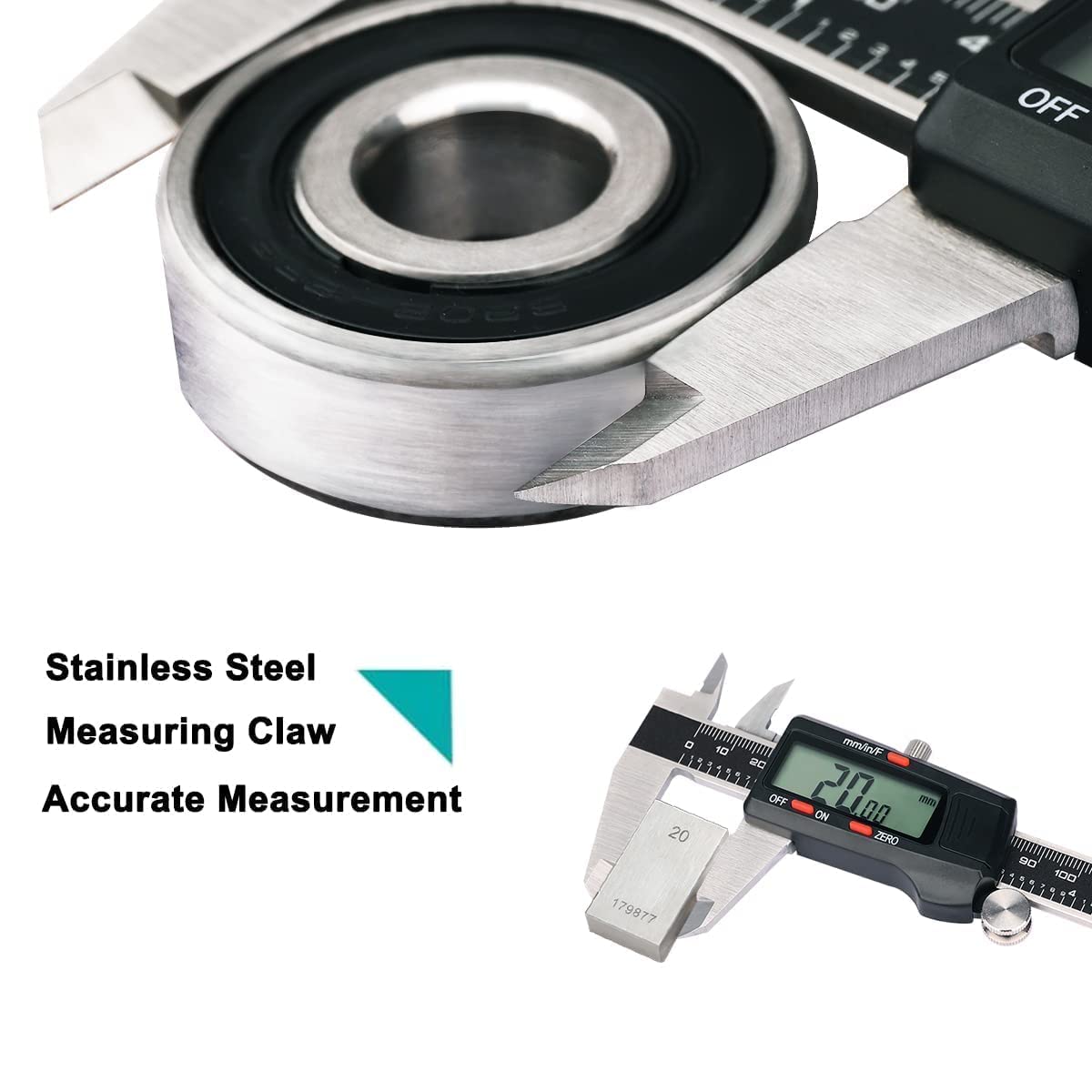 Kynup Digital Caliper - IP54 Waterproof Stainless Steel Electronic Caliper Measuring Tool with Large LCD Screen | Inch/Metric/Fraction Conversion | Perfect for DIY, Woodworking, Metalworking & Engineering Projects