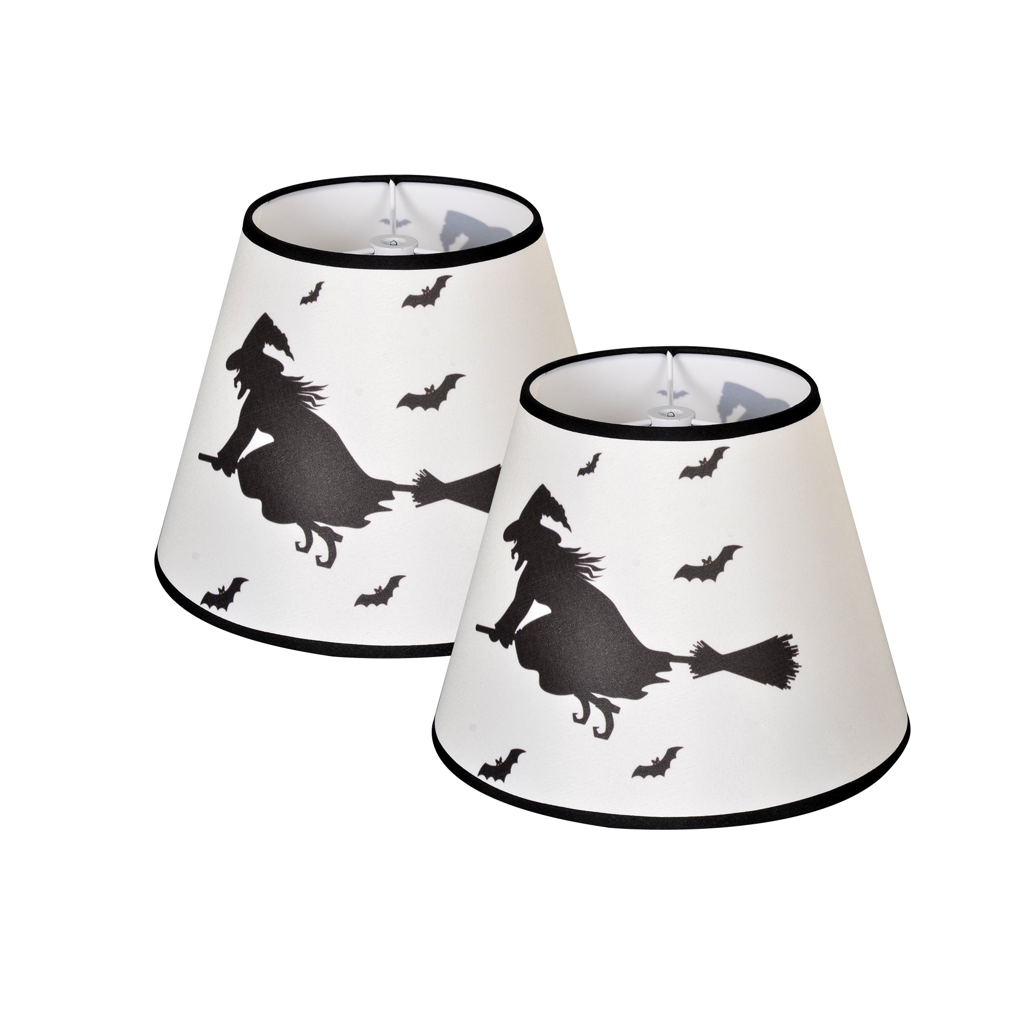 Halloween Round Empire Lamp Shade Set of 2 - 6x10x7.5 Inches | Carro Home Collection Limited Edition | Spooky Home Decor for Party & Living Room