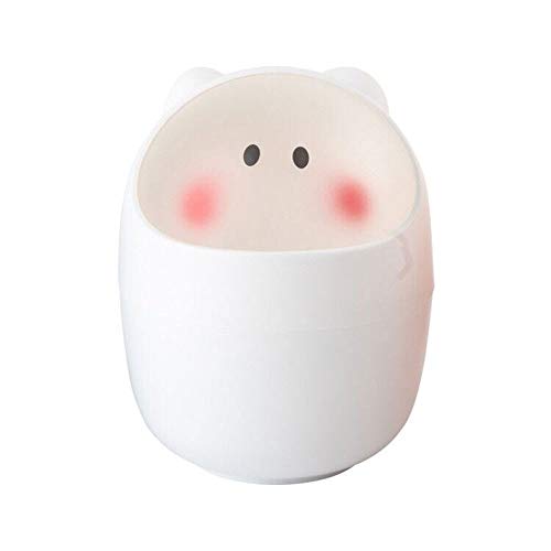 GUAPIHUO Mini Desktop Trash Can - Small Waste Bin for Office, Home & Dorm - Compact Garbage Basket with Lid - Creative Desk Organizer & Storage Dustbin - Perfect for Paper Clips, Snack Wrappers & Daily Trash (White) - Ideal for Workspace, Bedroom & Study Area