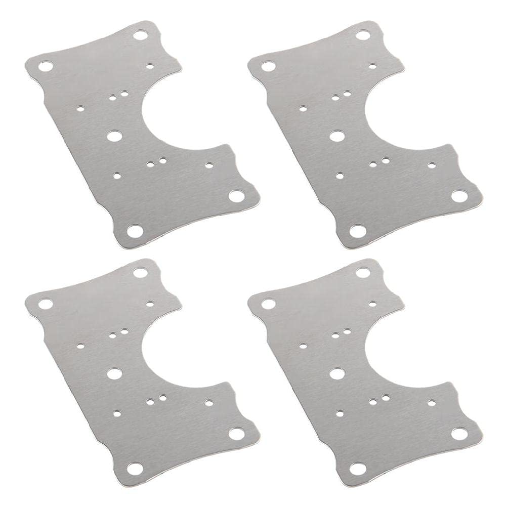 4 Pcs Stainless Steel Cabinet Door Hinges with Screws - Heavy Duty Repair Plate Hinge Kit for Kitchen Cupboards, Furniture, Windows & Drawers - Easy Installation for Home Improvement & DIY Projects