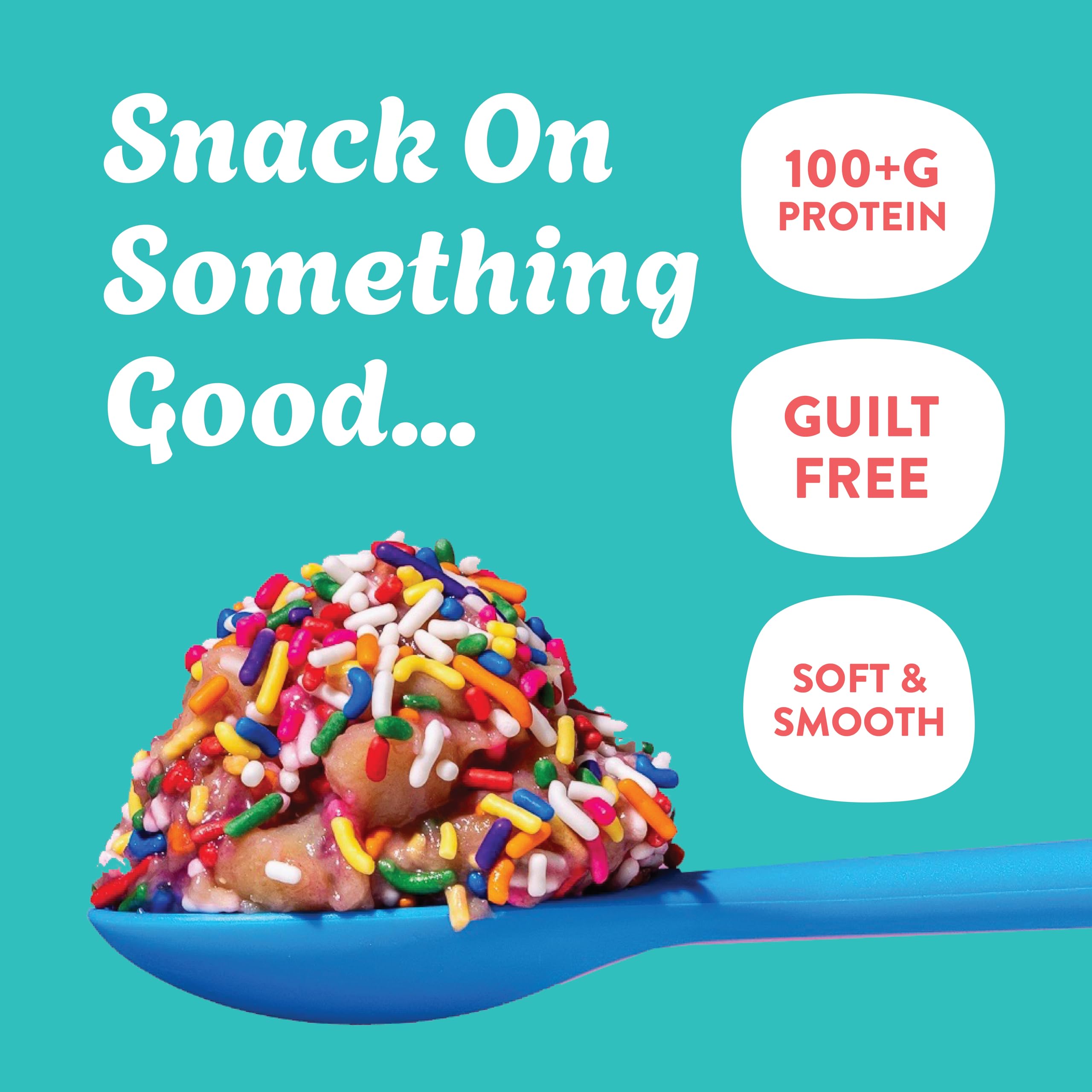 Twisted Dough - 2 Pack Confetti Batter Protein Cookie Dough | Healthy Ready-to-Eat Dessert with 100g Whey Protein per Jar | On-the-Go Snack for Gym, Work & Travel | Gluten-Free High-Protein Cookie Dough
