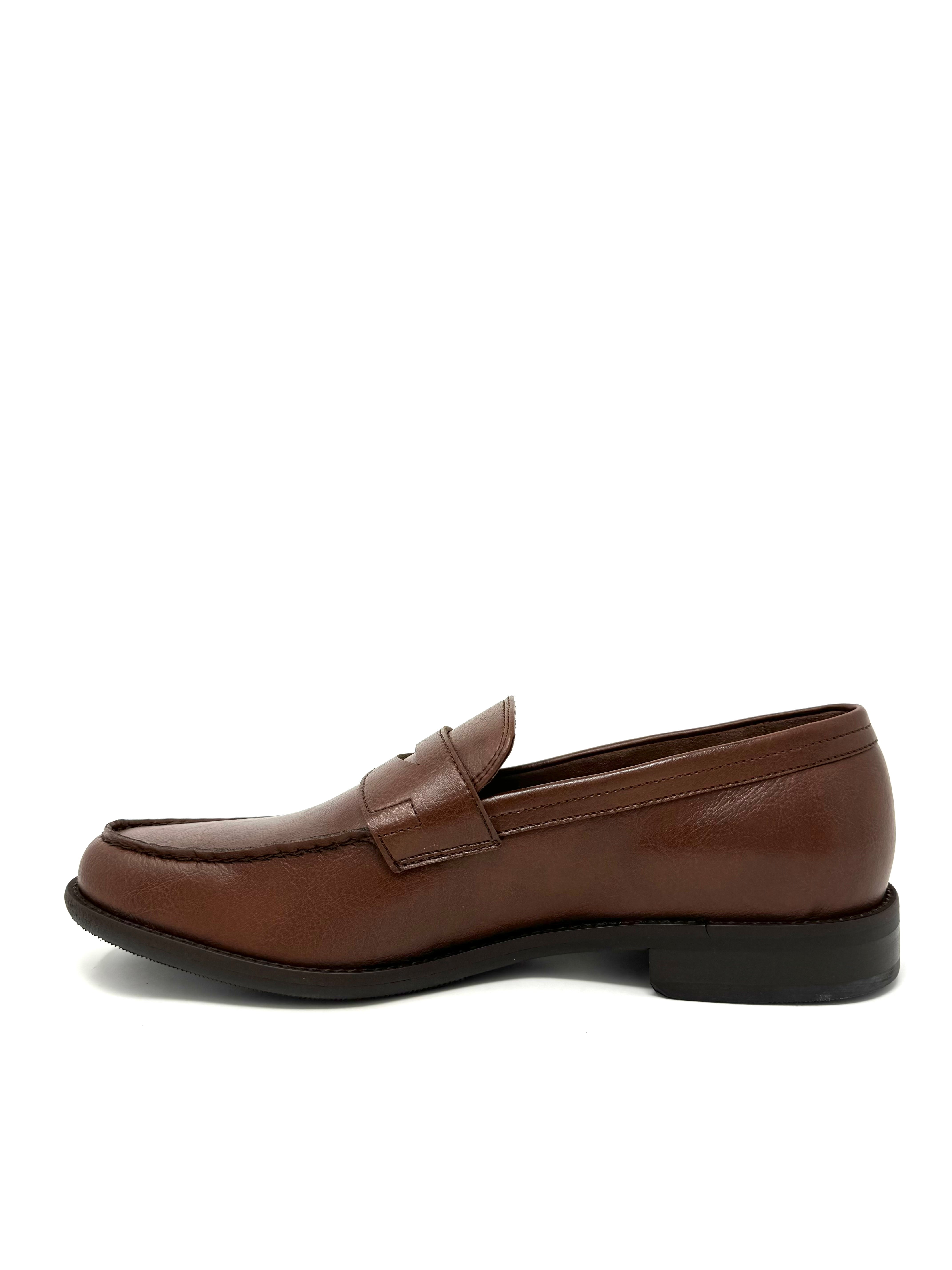 Novacas Anthony Tan Leather Loafers for Men - Comfortable Slip-On Shoes for Business Casual & Office Wear