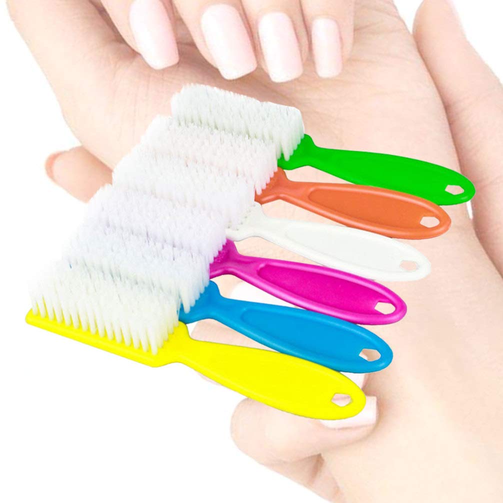 Healifty 4pcs Long Handle Nail Brushes for Cleaning & Makeup - Salon & Home Use