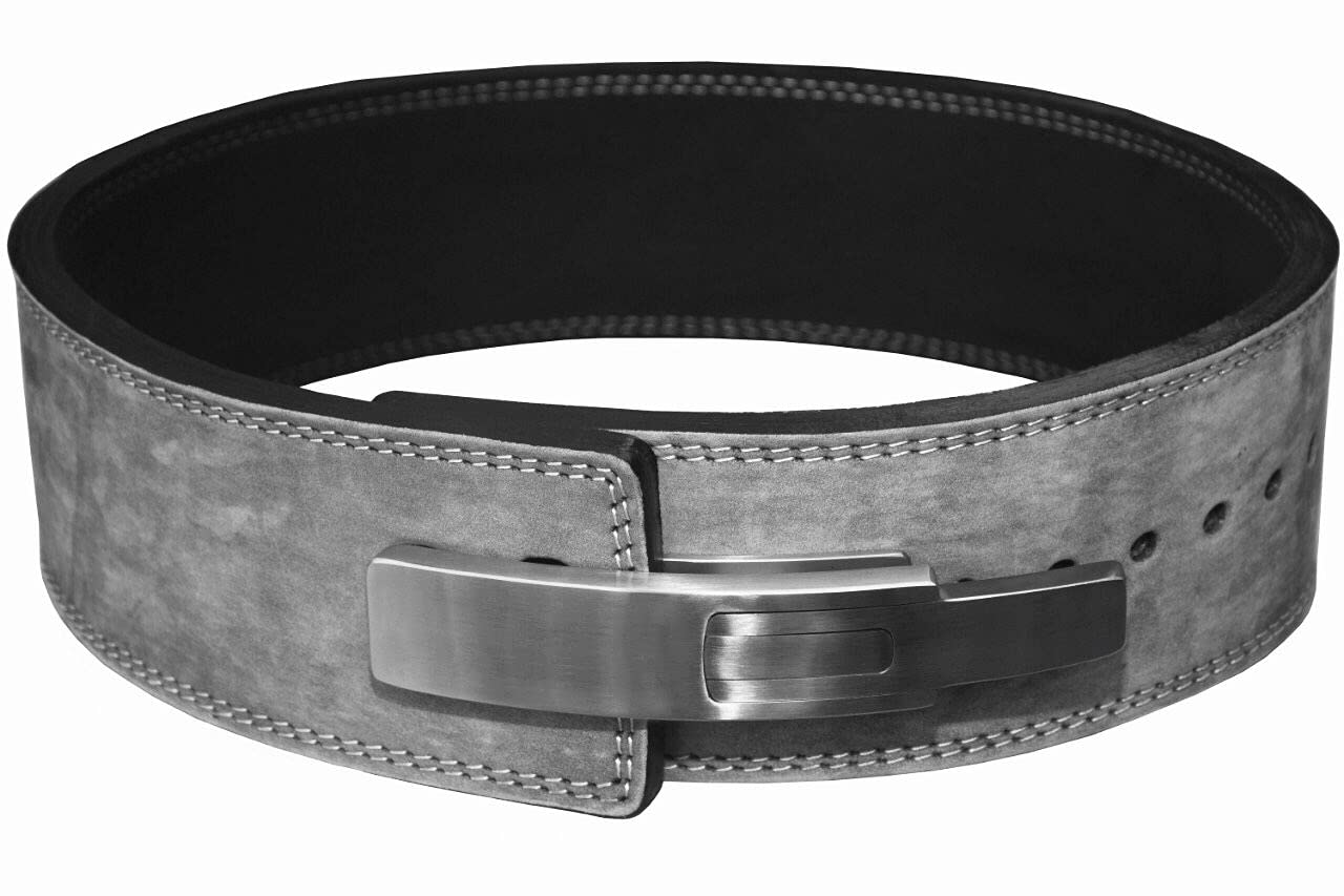 Just Fitee Premium Genuine Deer Leather Weightlifting Belt - 10mm Double Prong, 4-Inch Wide Powerlifting Belt for Lower Back Support - Heavy Duty Gym Workout Belt Sizes S-5XL - Perfect for Powerlifting, CrossFit & Strength Training