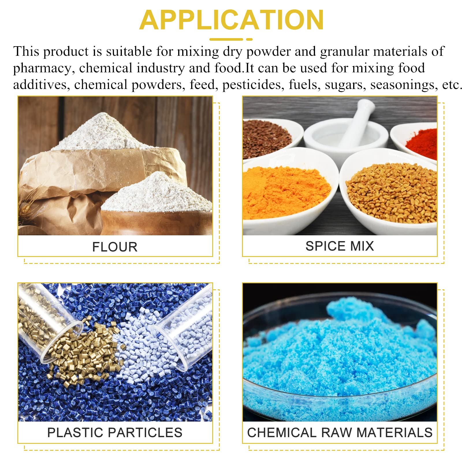 YUCHENGTECH 20L Lab Powder Mixer Machine - Industrial Dry Powder Blender for Food, Chemical & Medical Use - 0-33 RPM Granule Mixer (110V, 20L Capacity 5-10kg) - Perfect for Laboratory, Pharmacy & Food Processing