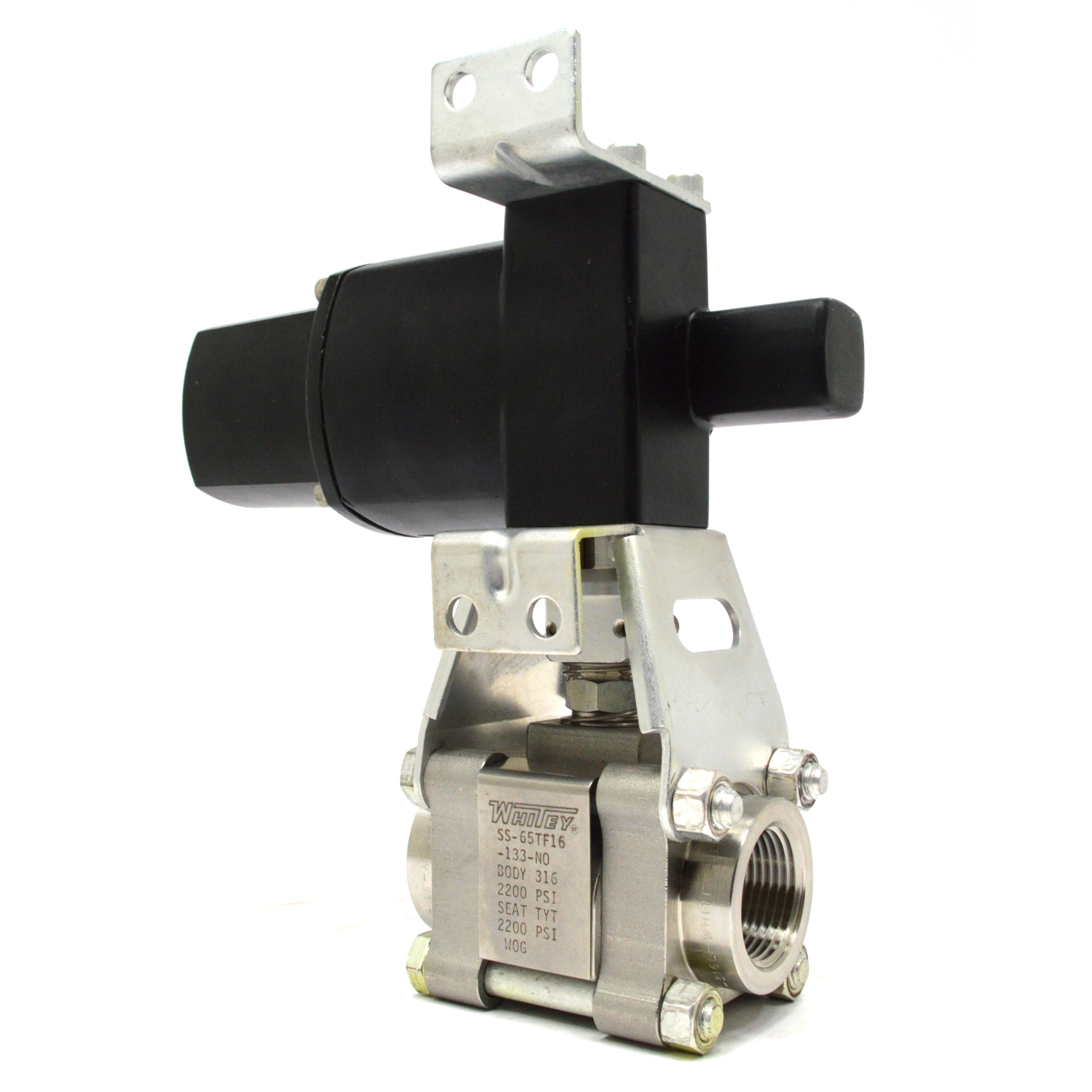 New WHITEY Model 133 SR Pneumatic Actuator with Swagelok SS 65TF16 133 NO Valve (2 Available) - High-Performance Industrial Automation Solution for Process Control Systems