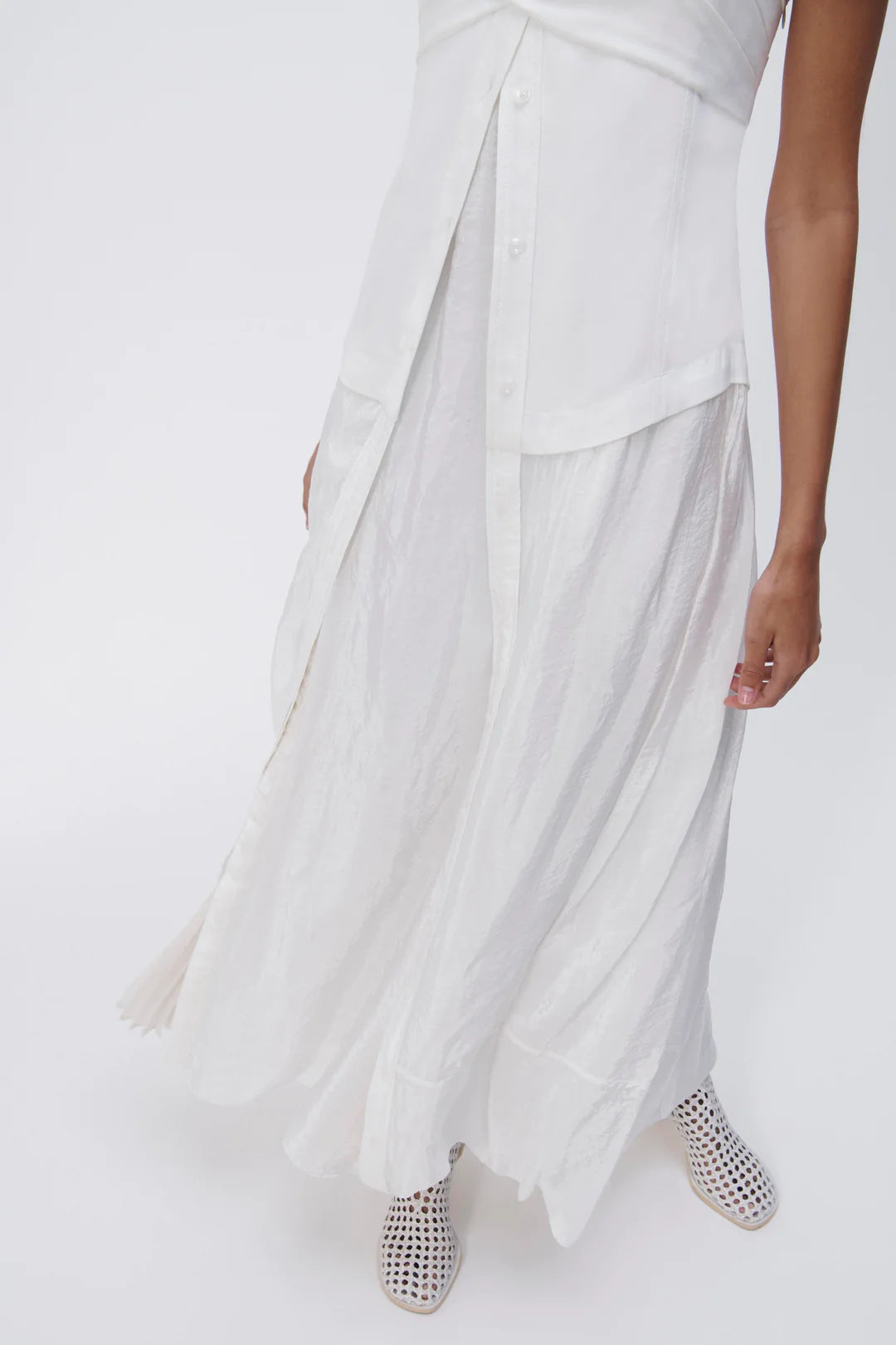 Ala Parachute Dress for Women - Elegant White Flowy Maxi Dress for Summer, Beach, and Casual Outings