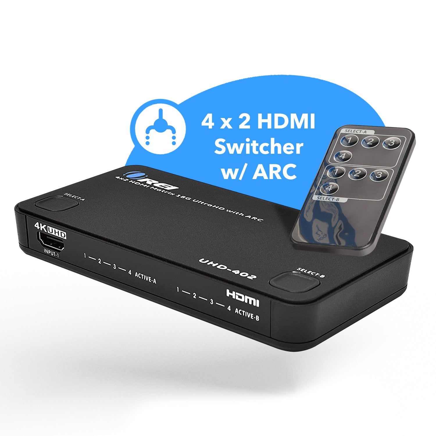 4K@60Hz HDMI Matrix 4x2 with ARC - UHD 402 - Perfect for Home Theater & Multi-Room AV Setup