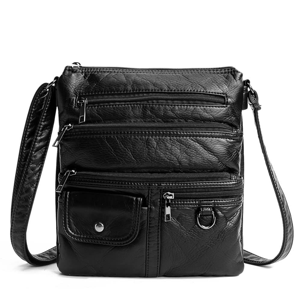 SCOFY FASHION Women's Soft PU Leather Crossbody Bag with Multiple Pockets - Vintage Flap Shoulder Purse for Daily Use, Travel & Holiday - Perfect Gift for Her