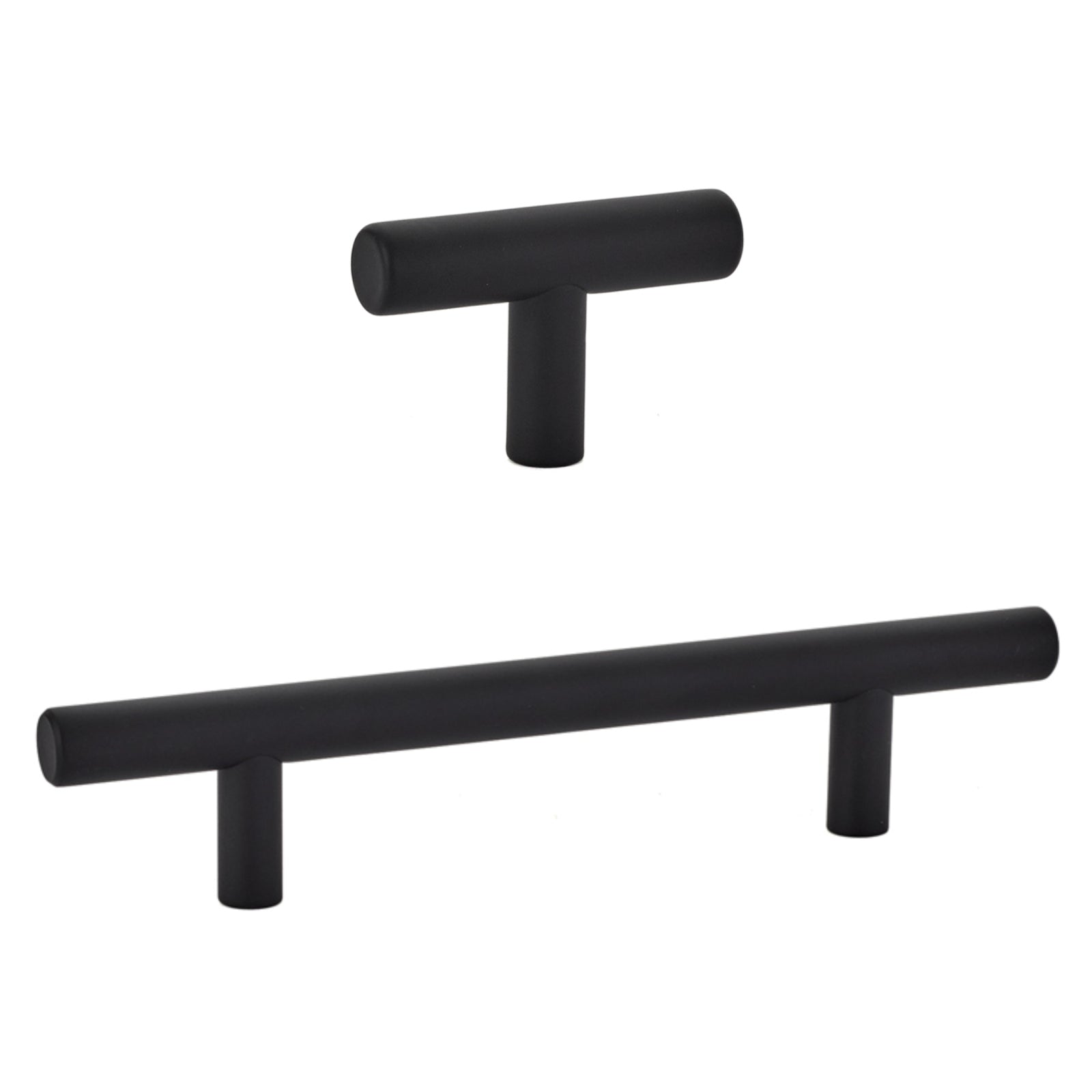 European Style Matte Black Cabinet Knobs and Pulls - T Bar Design for Kitchen, Bathroom & Furniture Hardware (Set of 10) - Perfect for Modern Home Renovation and DIY Projects
