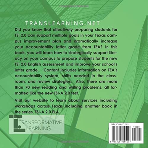 TSI-A 2.0 English: Comprehensive Texas High School Improvement Plan for Academic Excellence | School Development & Educational Success Strategies