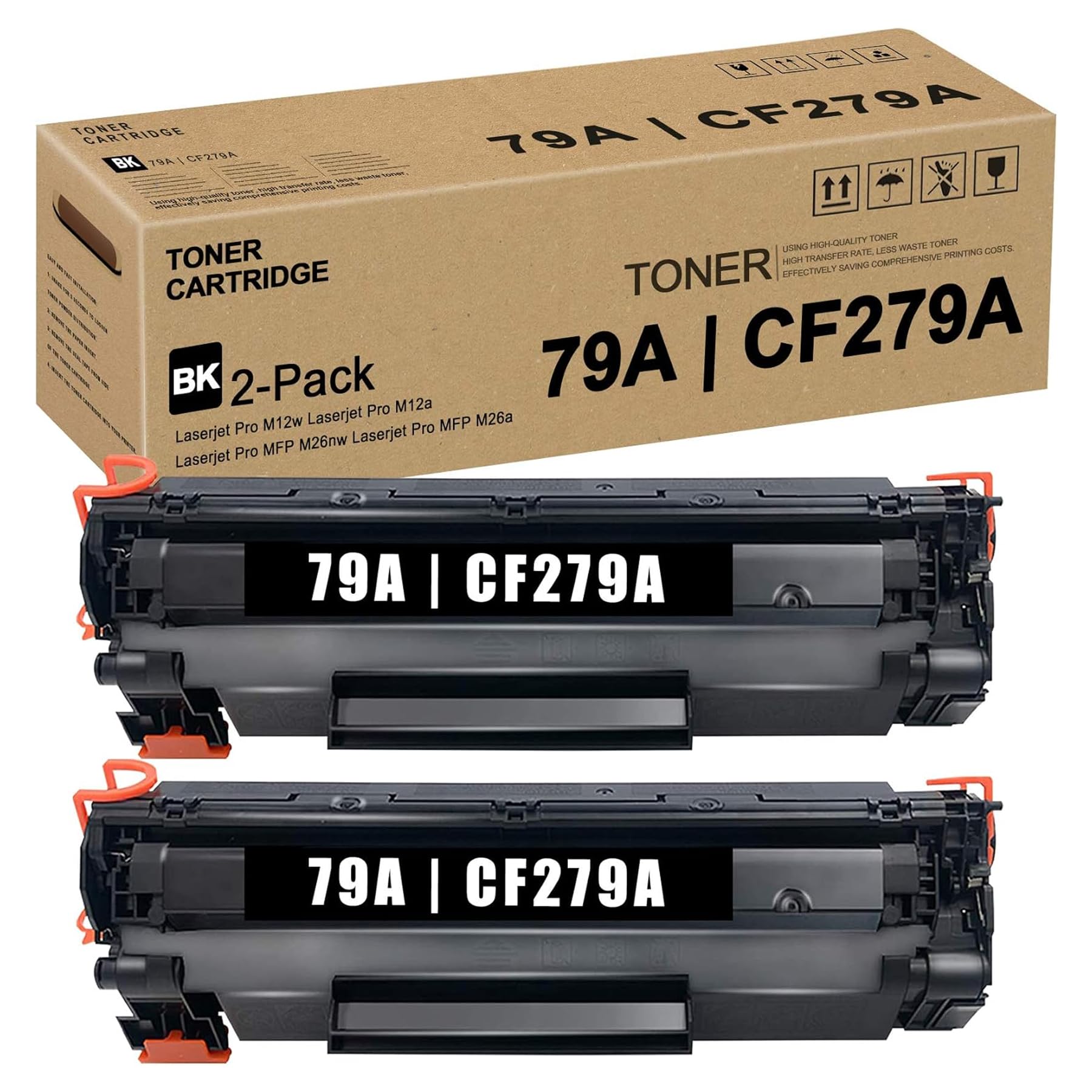 RUYY 79A/CF279A Black Toner Cartridge (2-Pack) - Compatible Replacement for HP Pro M12w/M12a/MFP M26nw/M26a Printer - Ideal for Home Office & Small Business Printing Needs