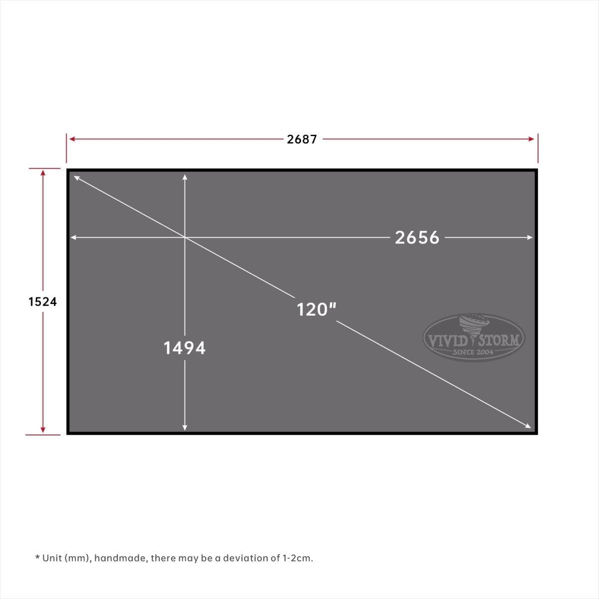 VIVIDSTORM CineVision Pro 120-inch Fixed Frame UST ALR Projector Screen - 4K Ultra HD Home Theater Projection Screen for Movies, Gaming & Outdoor Entertainment