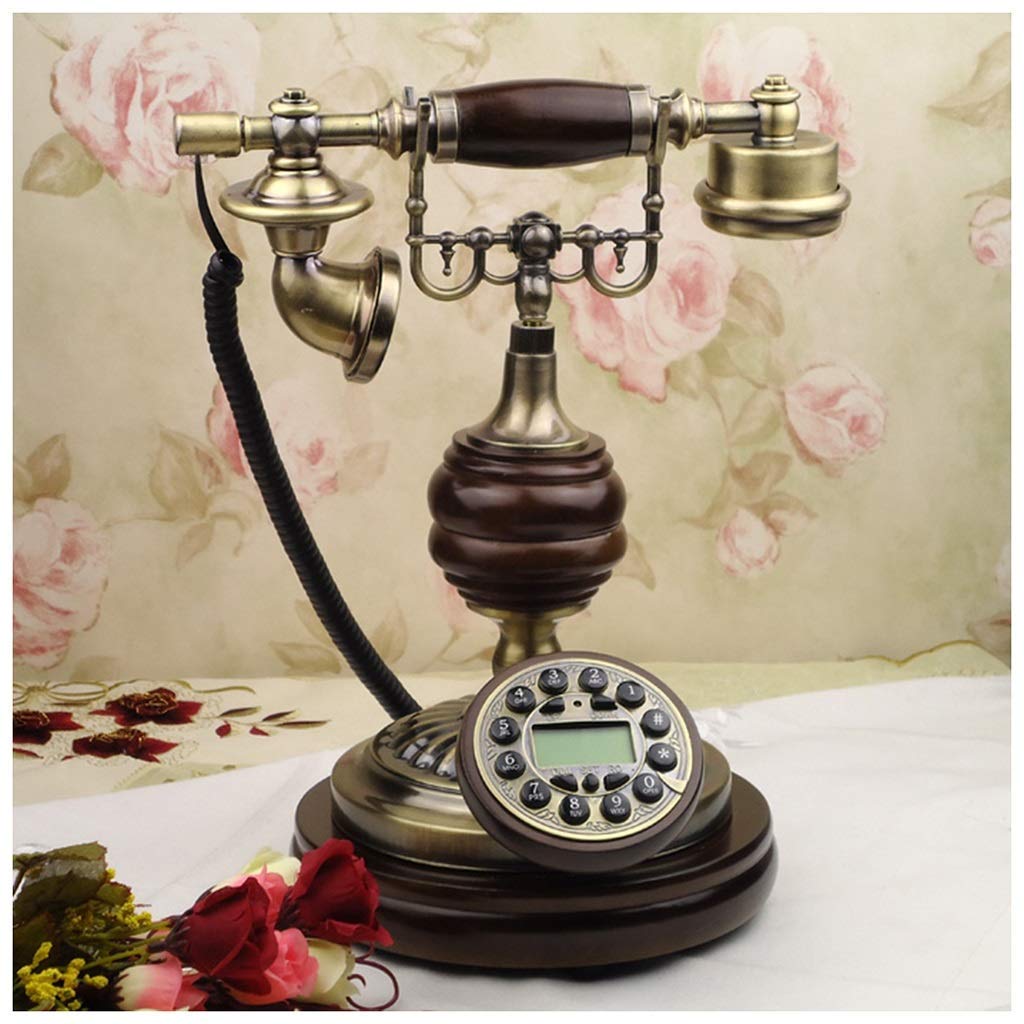 Vintage Retro Solid Wood Bluetooth Landline Telephone - Hands-Free Calling, Antique Bronze Finish, Classic Home & Office Decor (Color Options: A, B) | Perfect for Vintage Lovers, Home Decor & Gift Giving