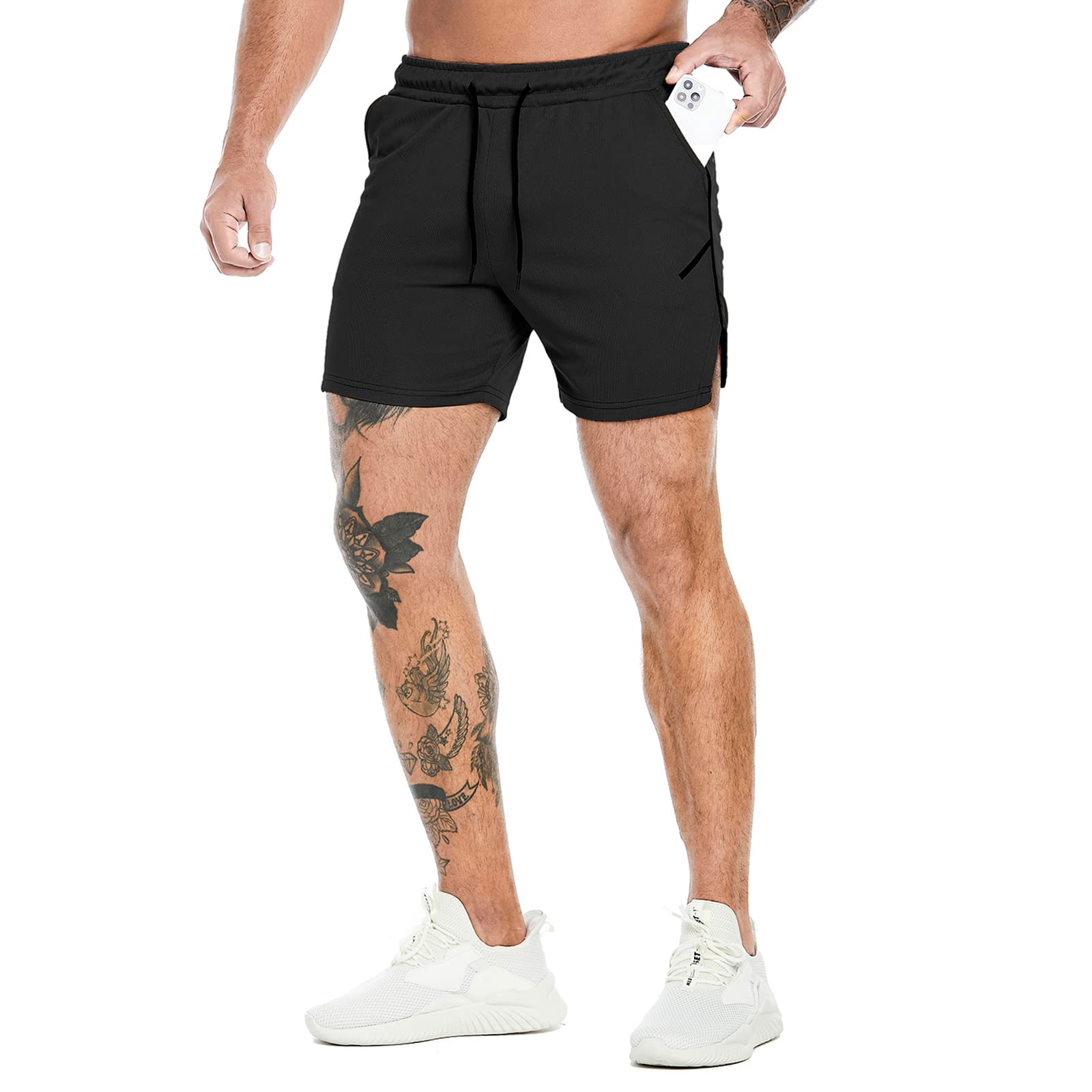 PIDOGYM Men's 5 Inch Running Shorts - Lightweight Breathable Mesh Gym Shorts for Workout, Bodybuilding & Training - Perfect for Jogging, Weightlifting & CrossFit