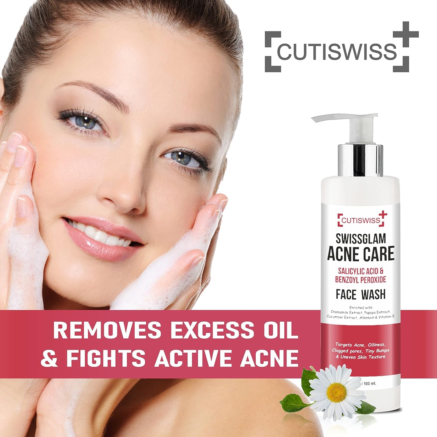 1% Salicylic Acid Face Wash for Oily, Dry & Acne-Prone Skin | Gentle Acne Treatment Cleanser - 100ml | Daily Deep Cleansing for Clear, Healthy Skin