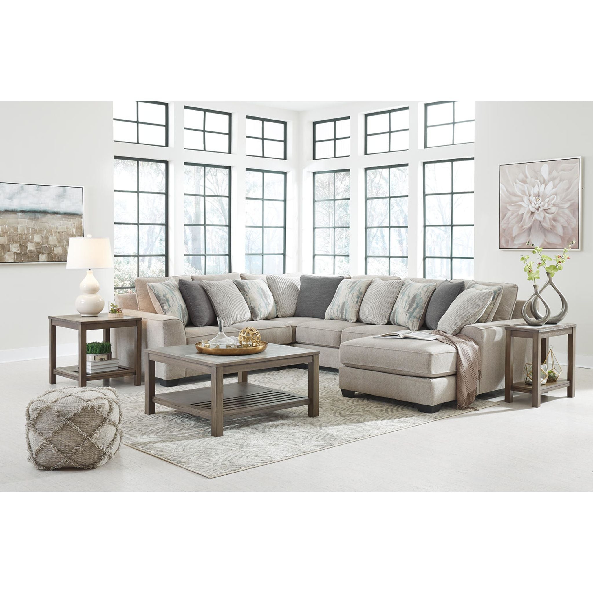 Ardsley 4-Piece Sectional Sofa with Chaise Lounge - Modern L-Shaped Living Room Furniture for Small Spaces & Apartments