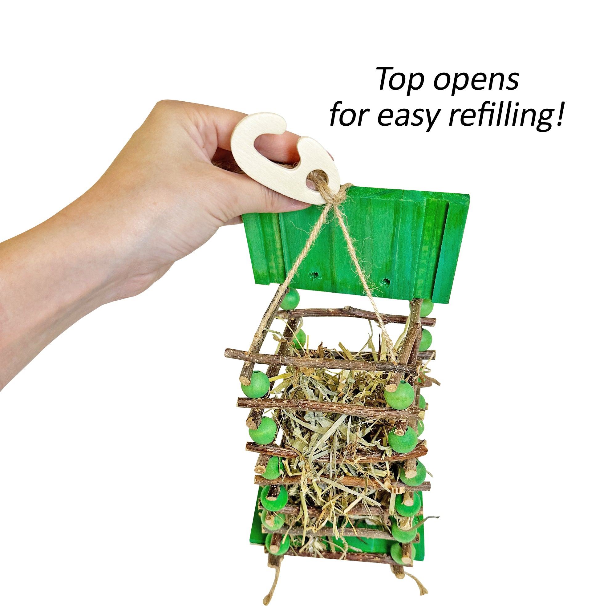 Premium Apple Stick Hay Feeder for Small Pets - Natural Chew Toy for Rabbits, Guinea Pigs & Chinchillas - Encourages Dental Health & Foraging Fun - Perfect for Cage, Hutch or Playpen Enrichment
